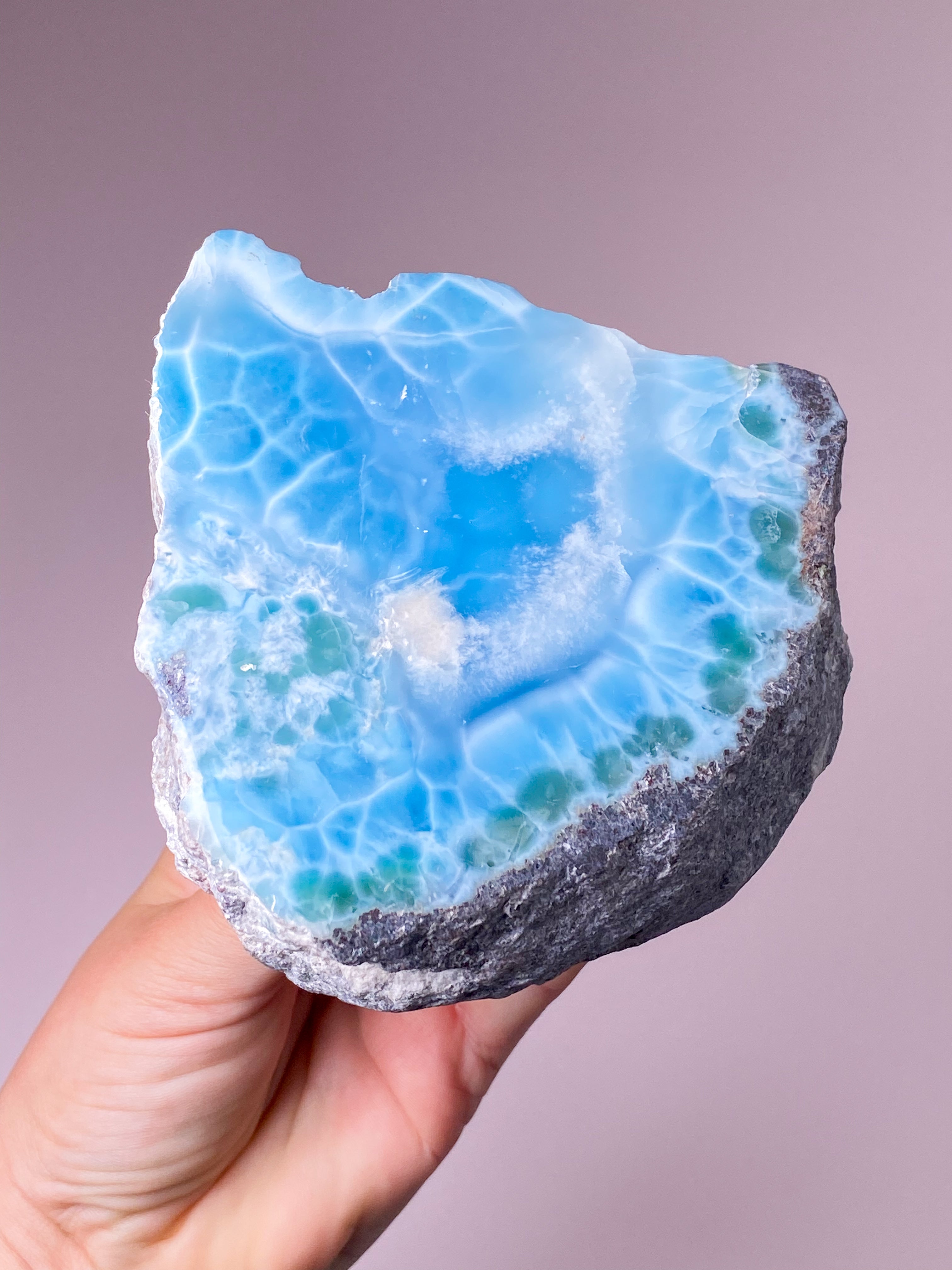 Kæmpe Larimar Rå (Nr. 8) Eksklusiv Kvalitet