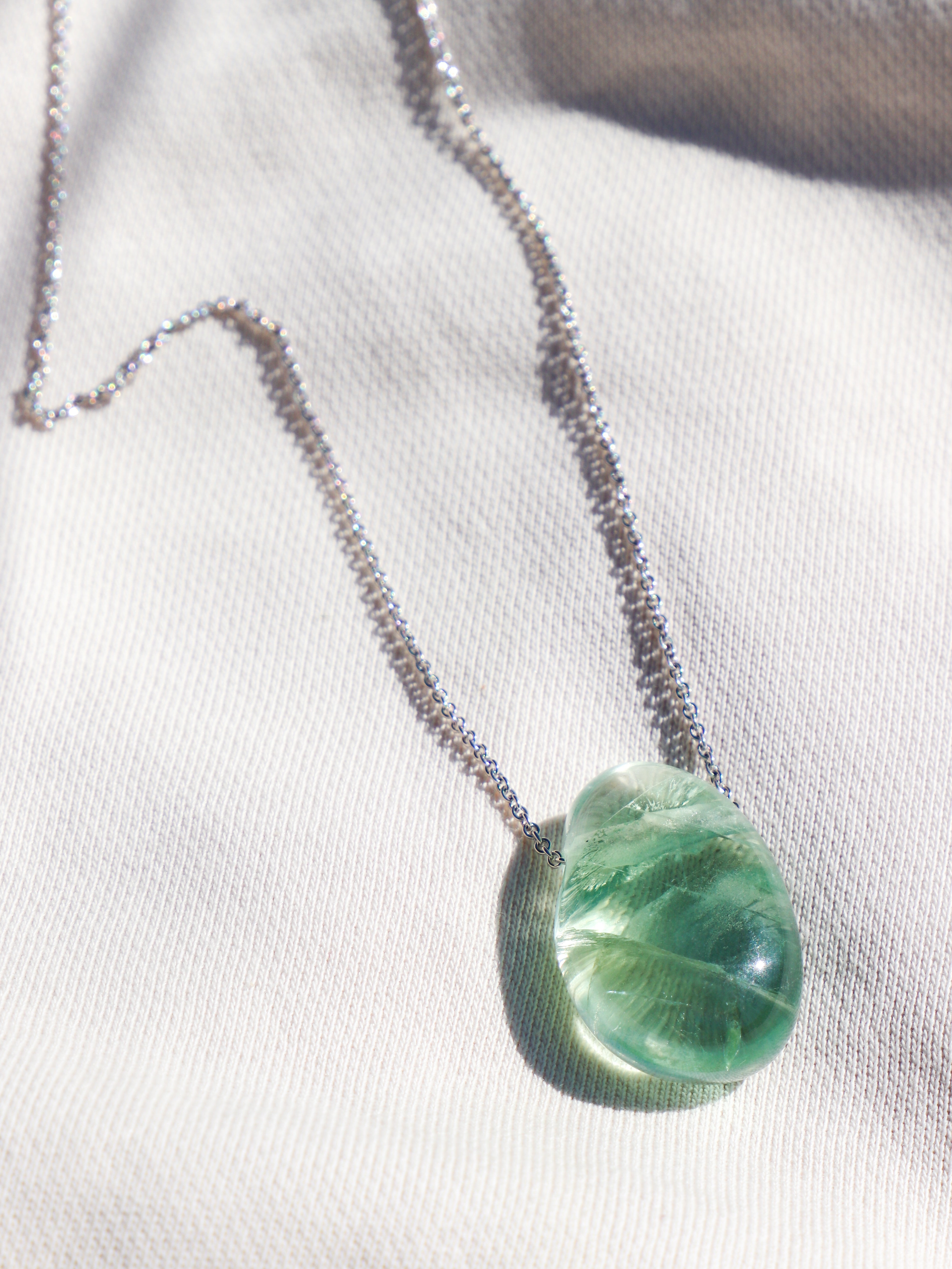 Grönt fluoritdroppehalsband