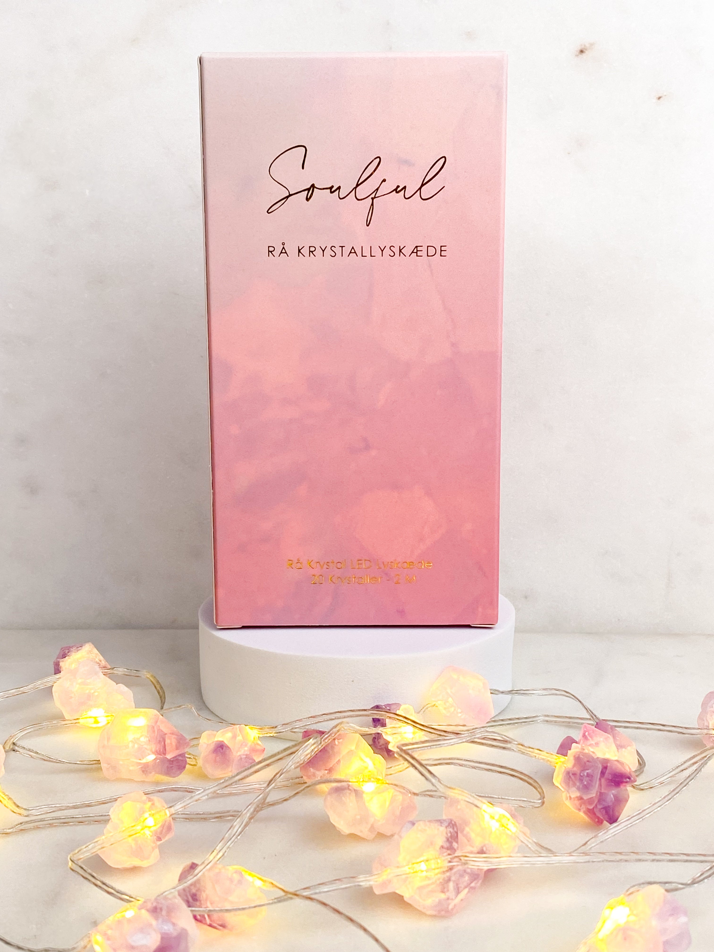 OUTLET - Ametyst LED Krystal Lyskæde, Læs Beskrivelsen