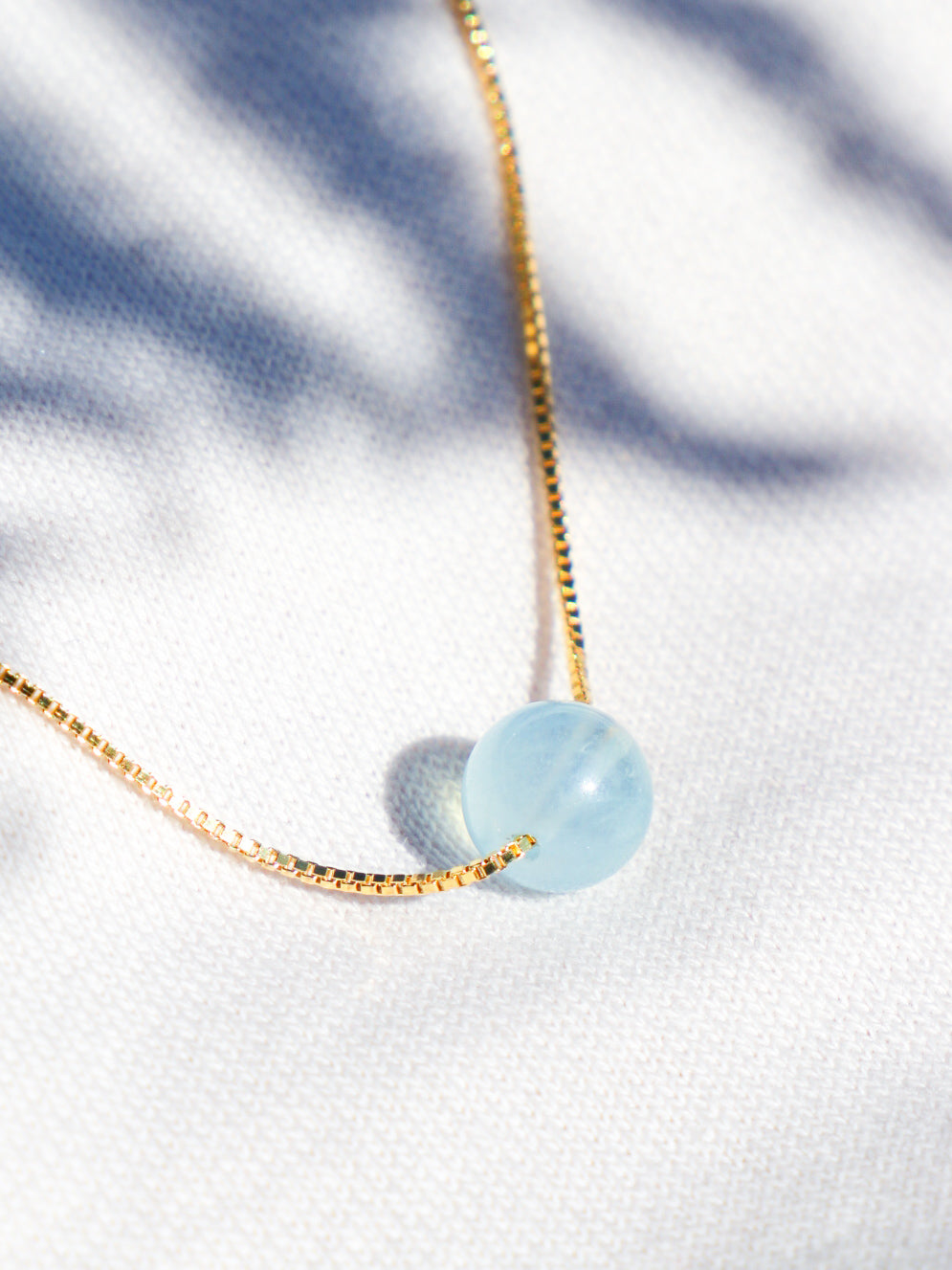 Akvamarin - Petite Heart - Guld