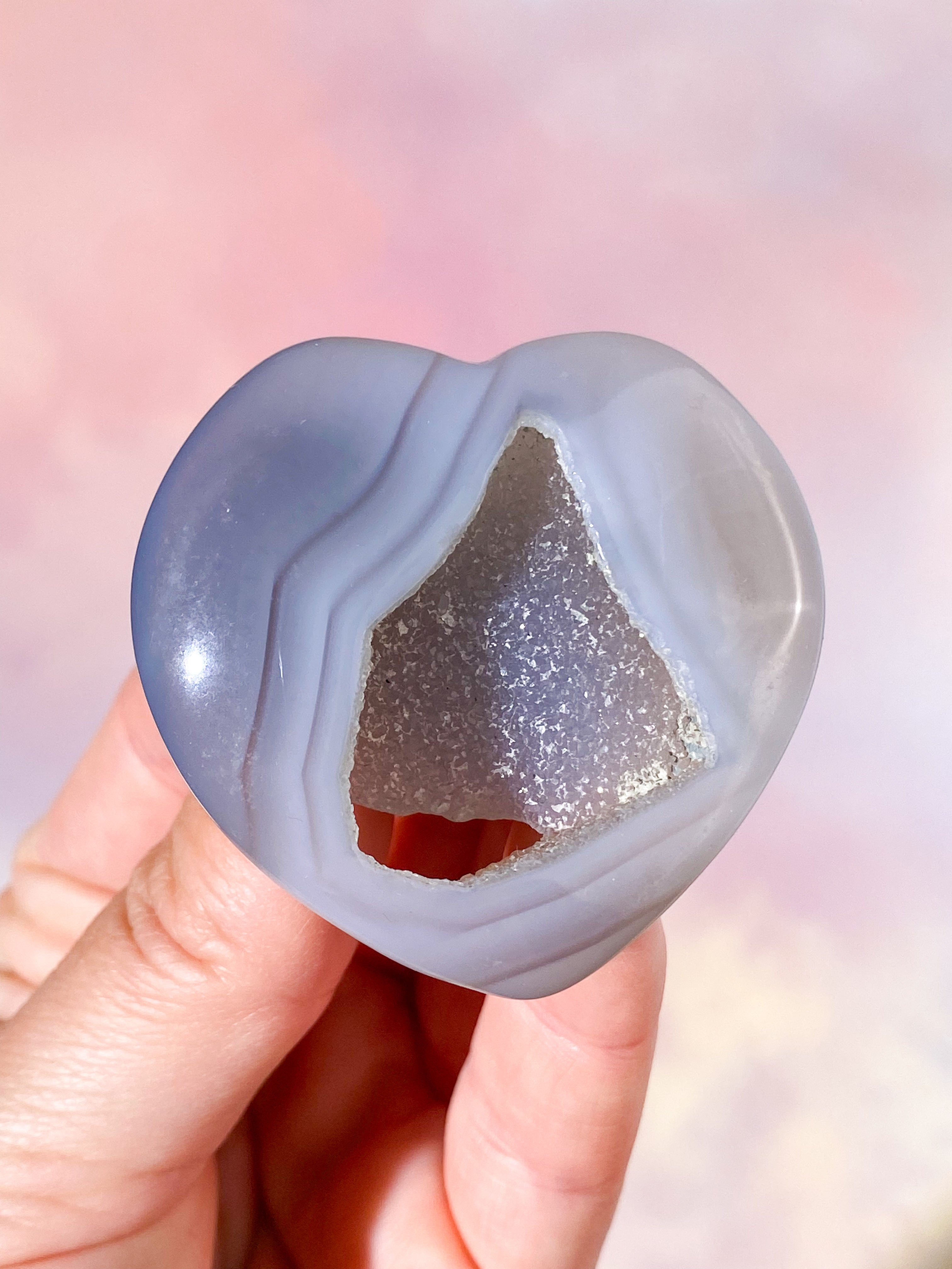 Druzy Agat Hjerte (Nr. 13)