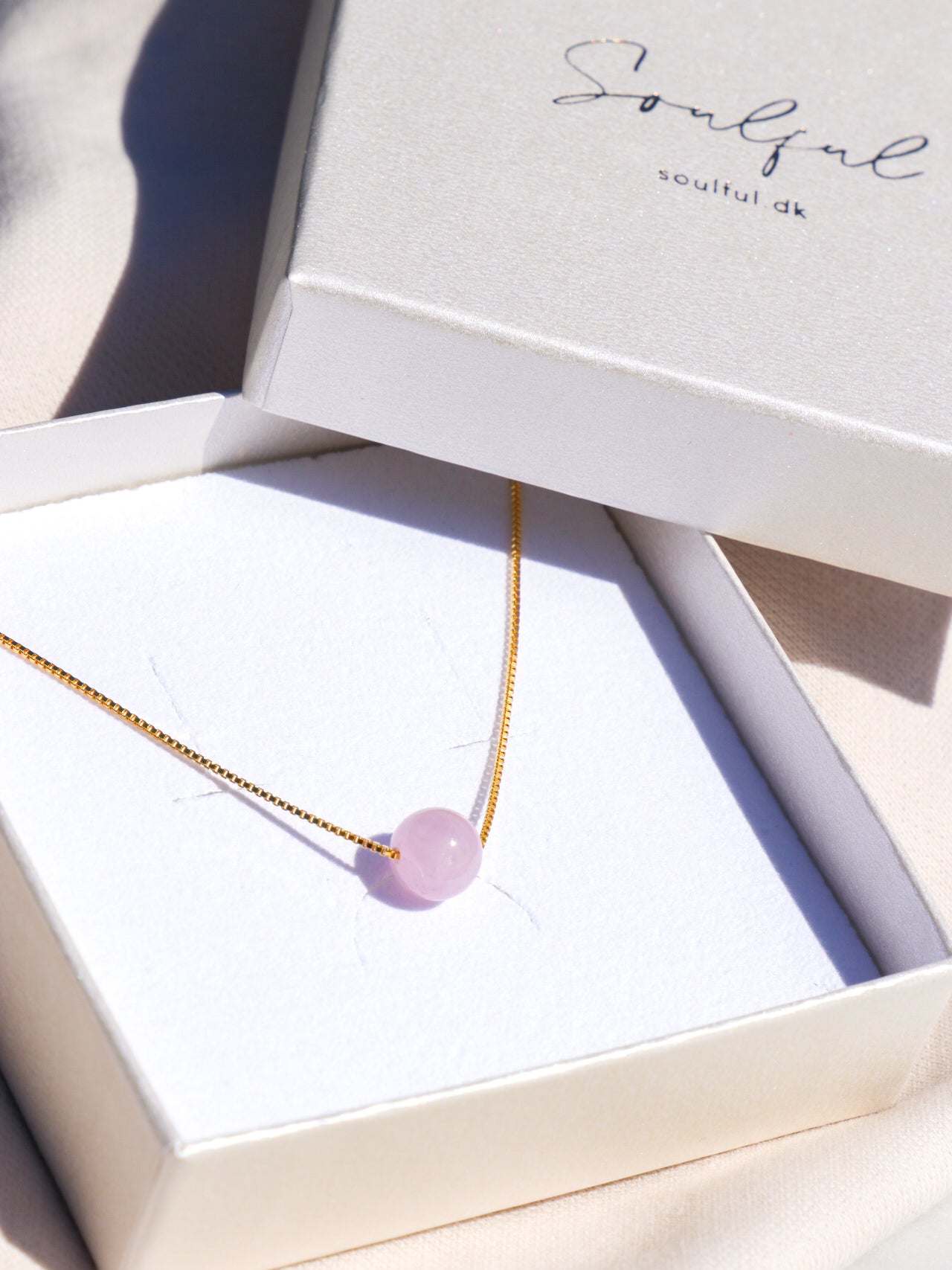 Akvamarin - Petite Heart - Guld