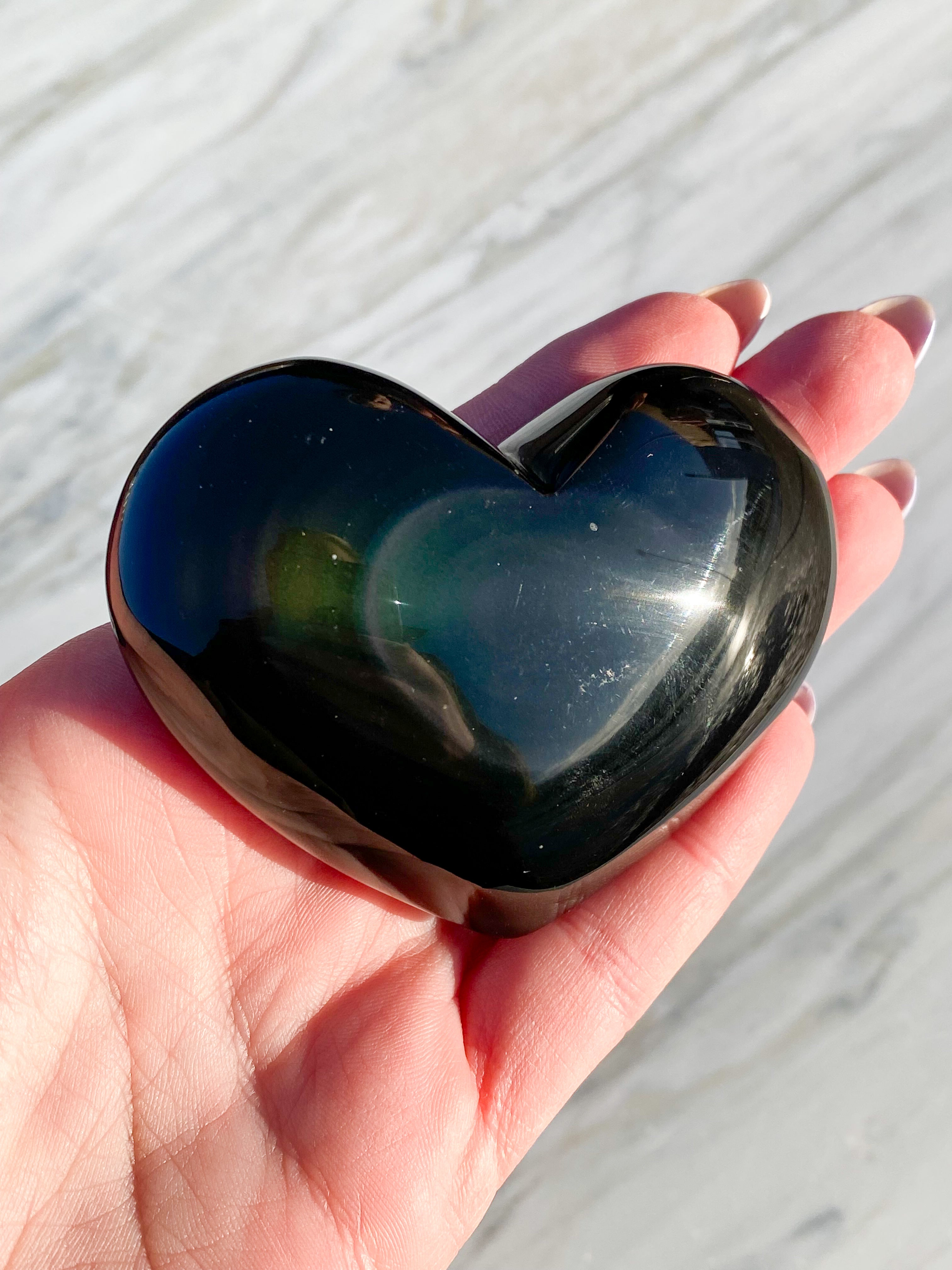 Regnbue Obsidian Hjerte (Nr. 7)