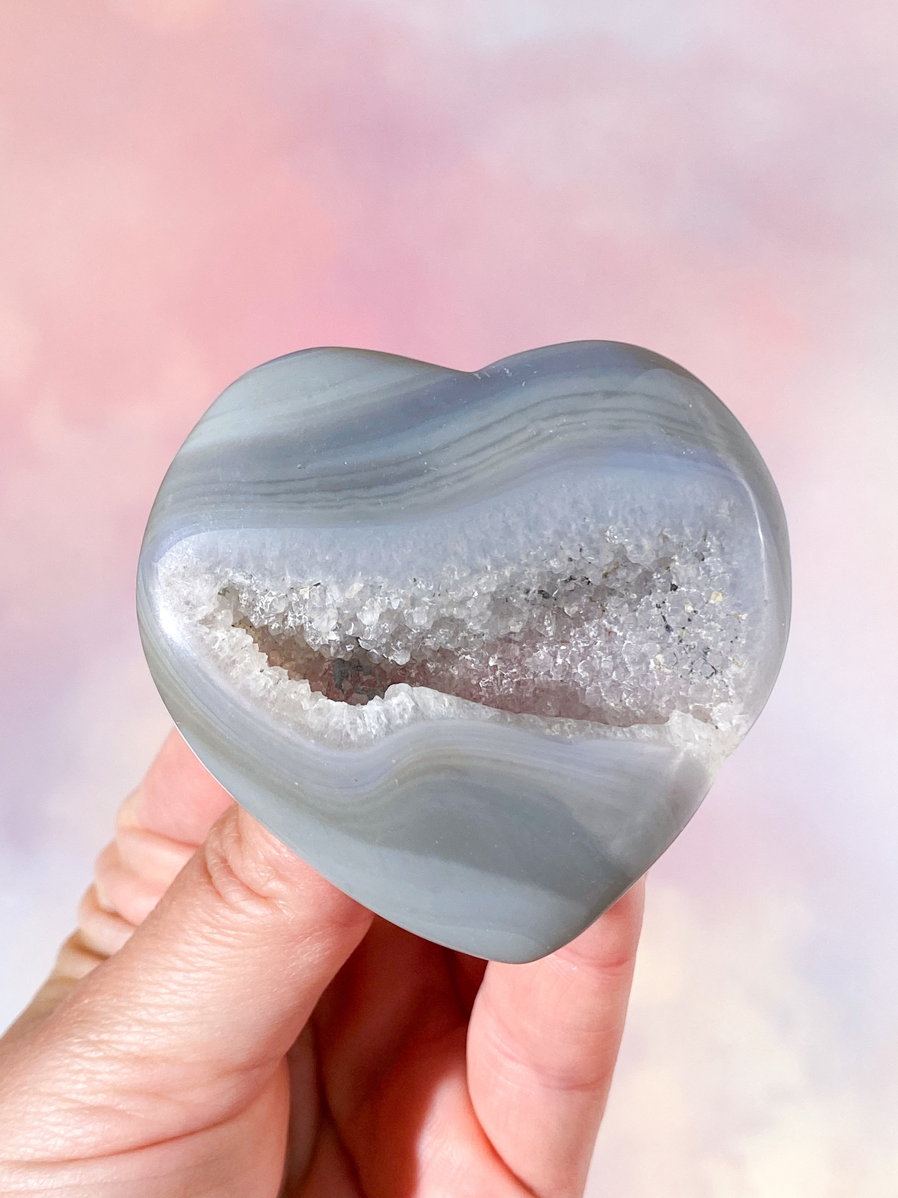 Druzy Agat Hjerte (Nr. 1)