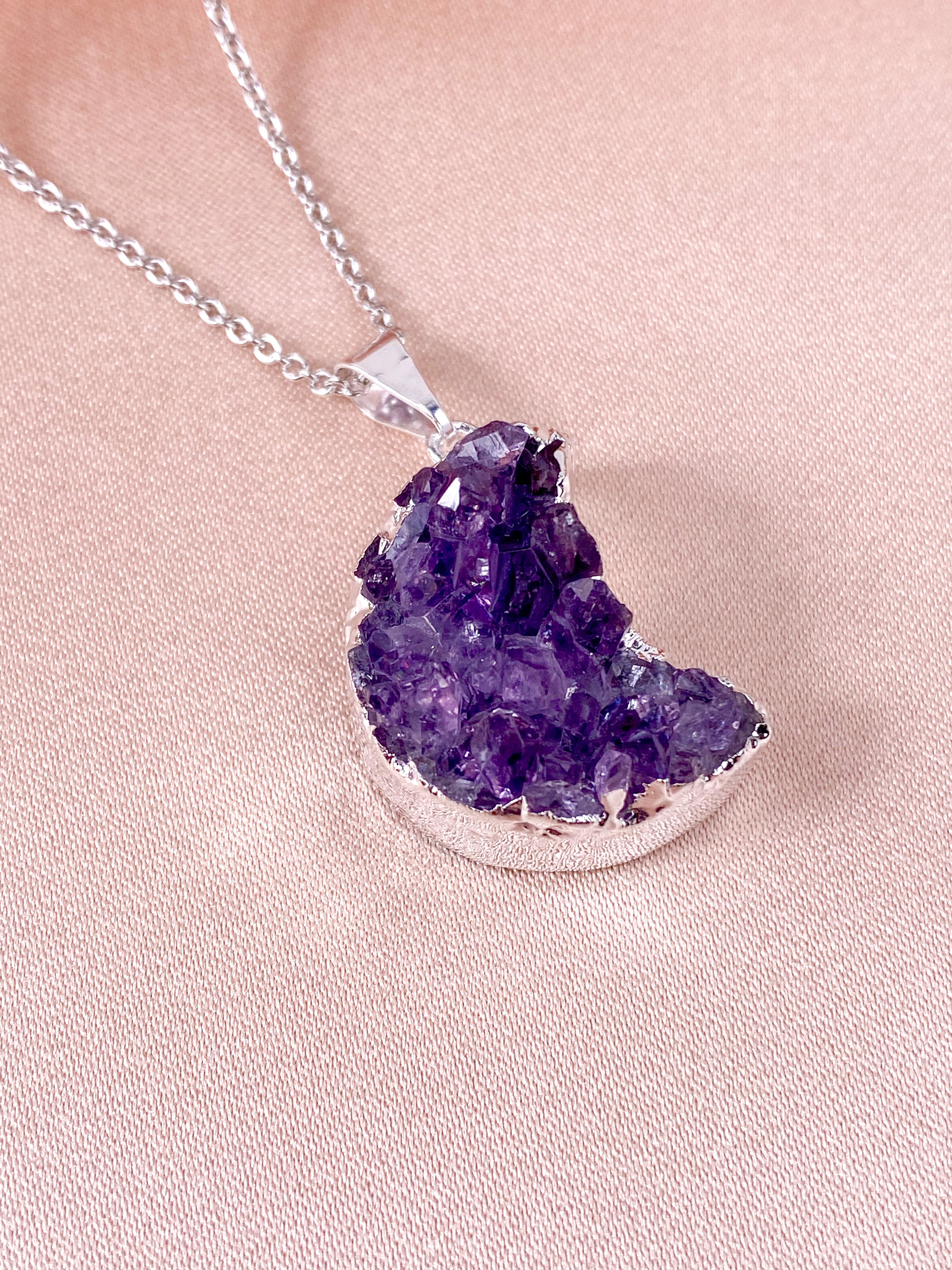 Ametist Månhänge - Silver