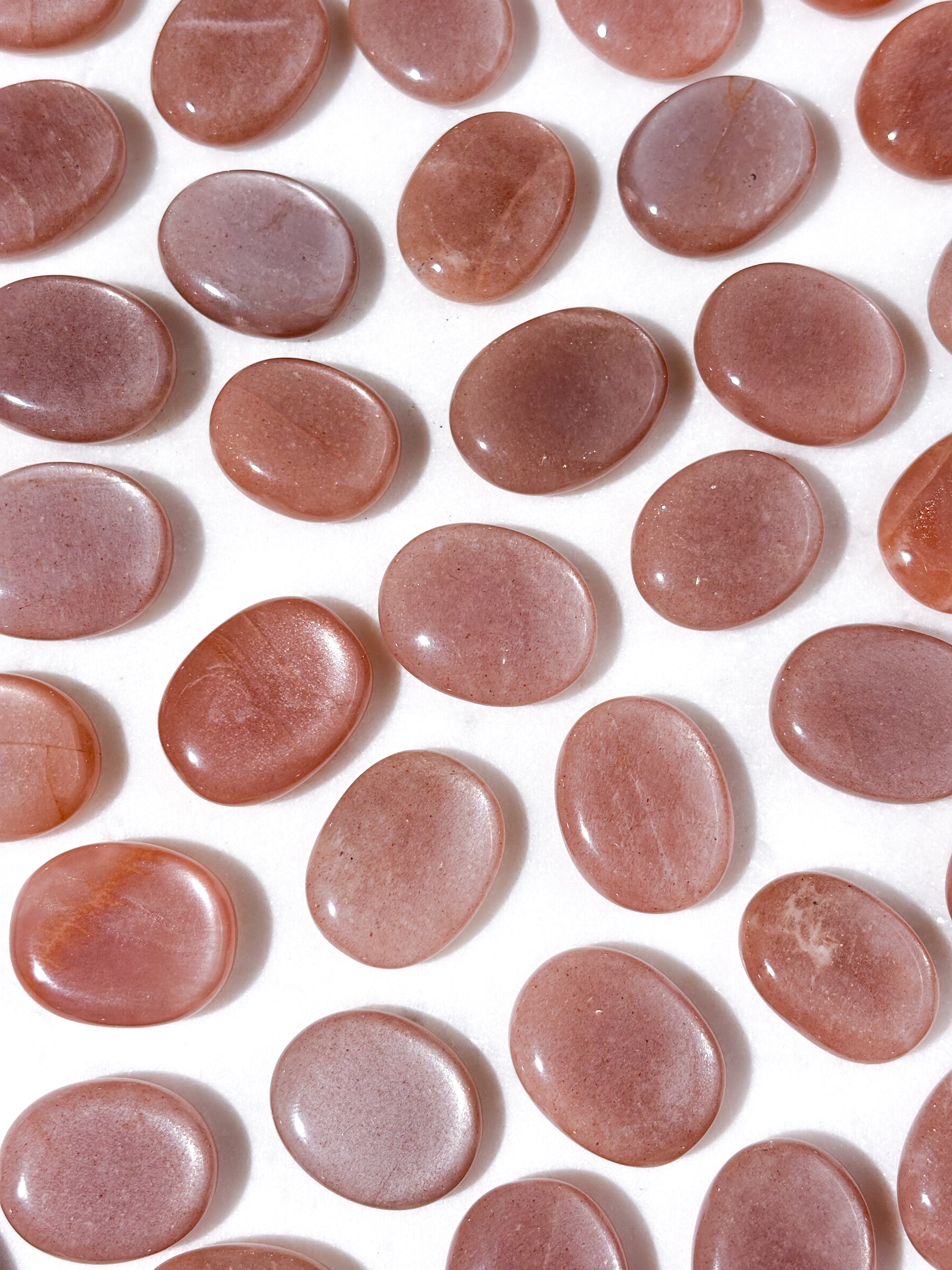 Fersken Månesten Amulet Lommesten