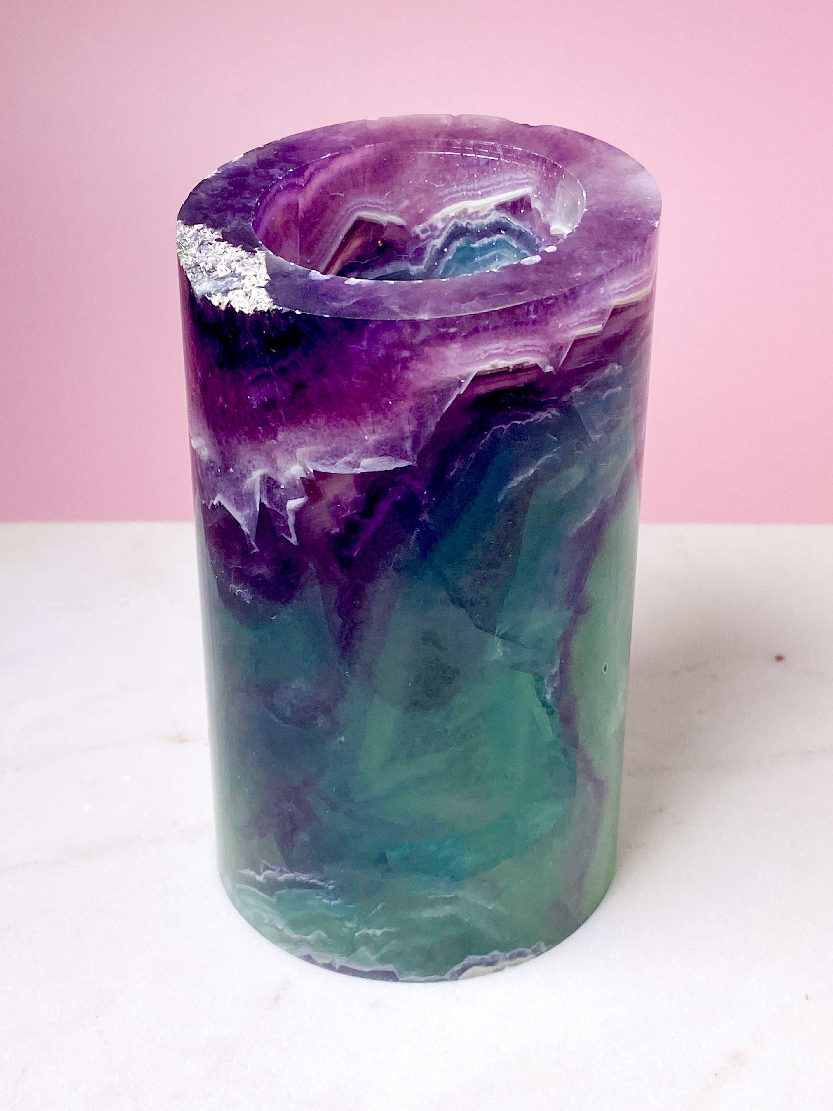 Regnbue Fluorit Cylinder (Nr. 2)