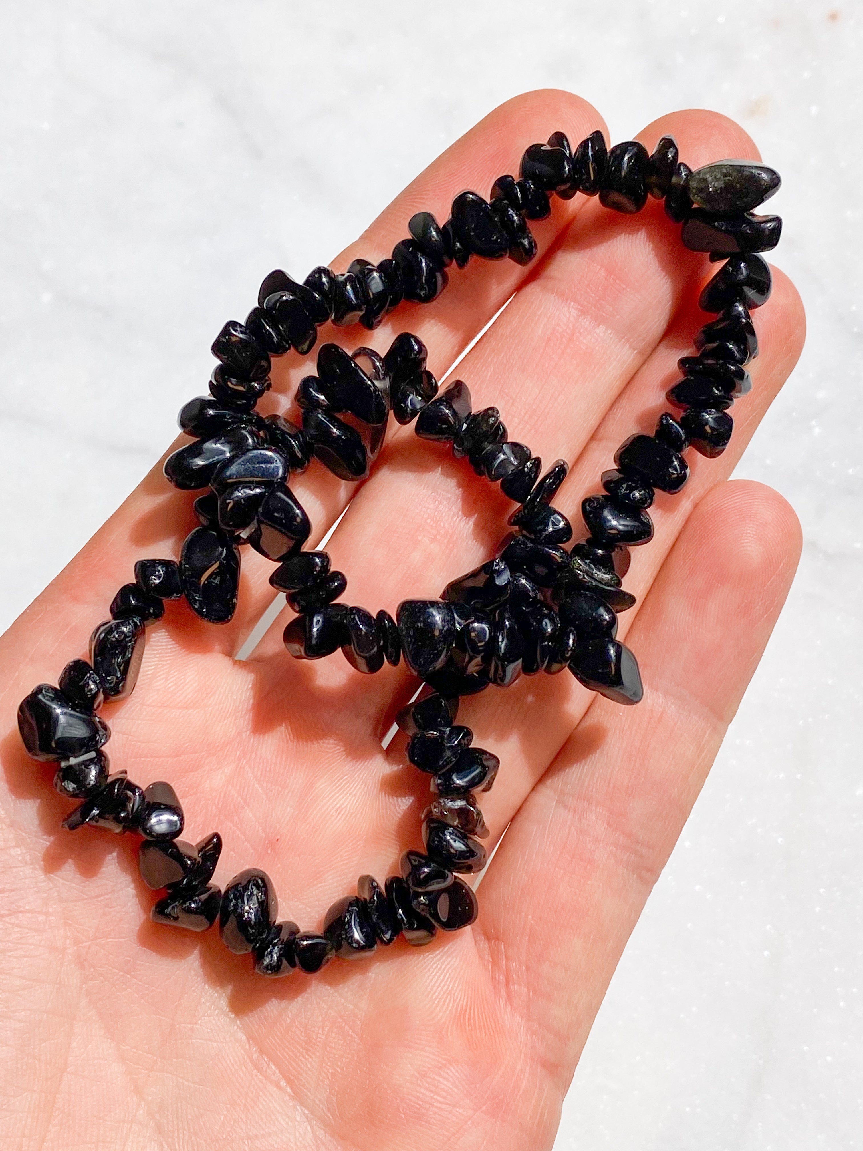 Obsidian Chip Armband