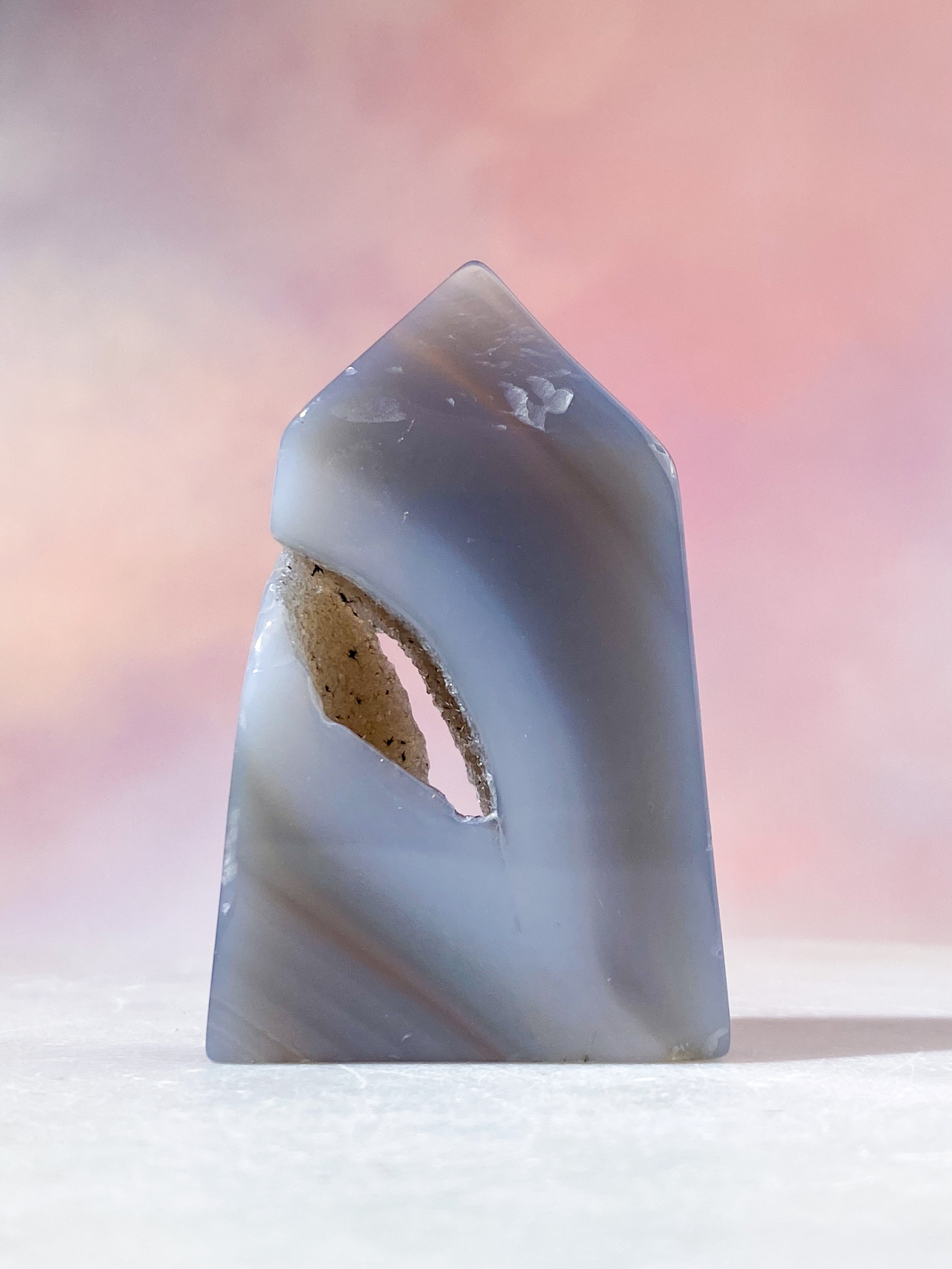 Druzy Agat Polerad Torn (Nr. 8)