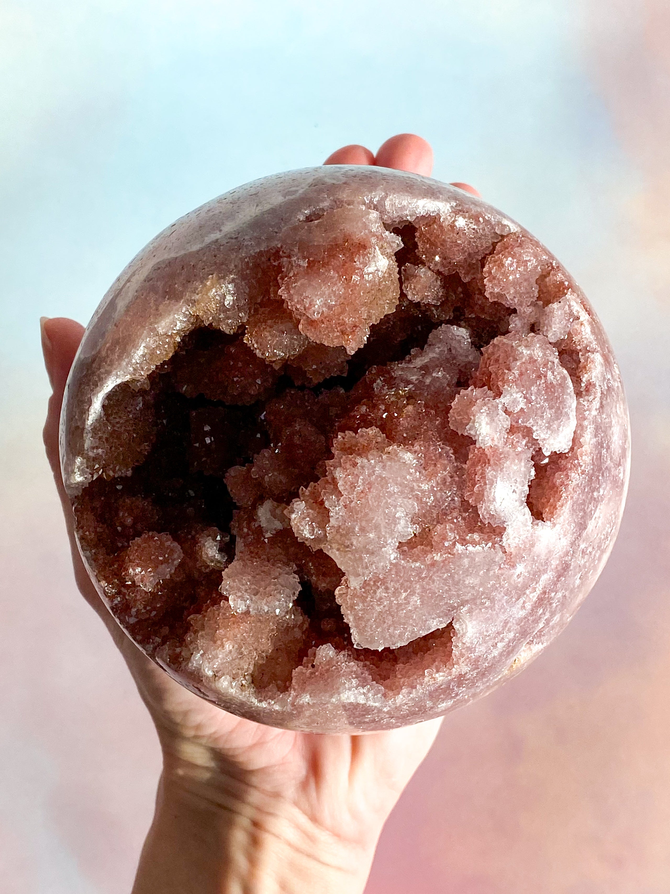 Druzy Pink Ametyst Kugle (Nr. 1) - Eksklusiv kvalitet