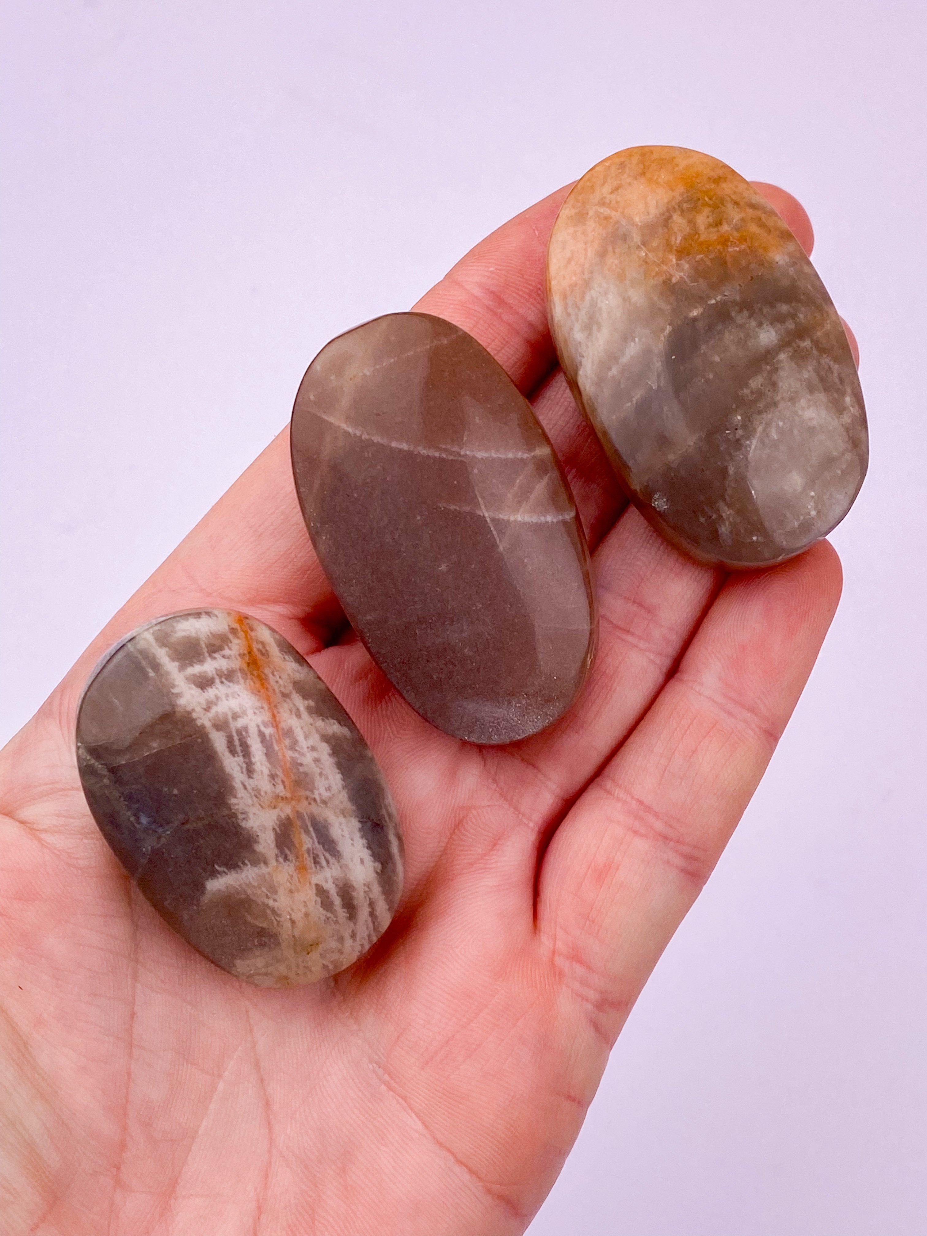 Fersken Månesten Med Solsten Palmstone