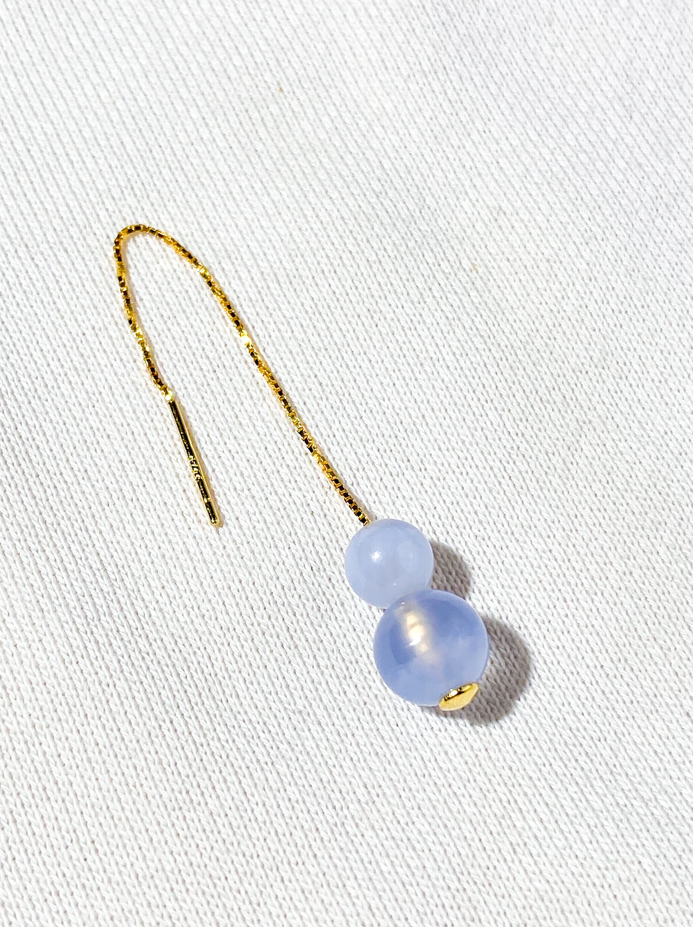 Akvamarin - Petite Heart - Guld