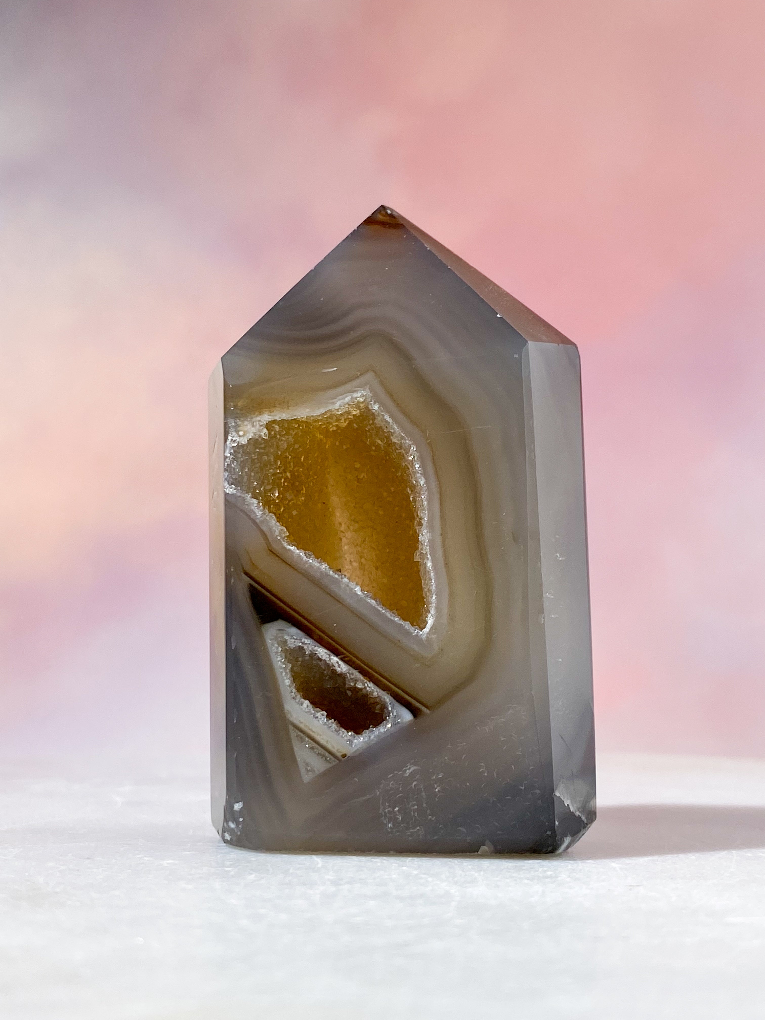 Druzy Agat Tårn (Nr. 32)