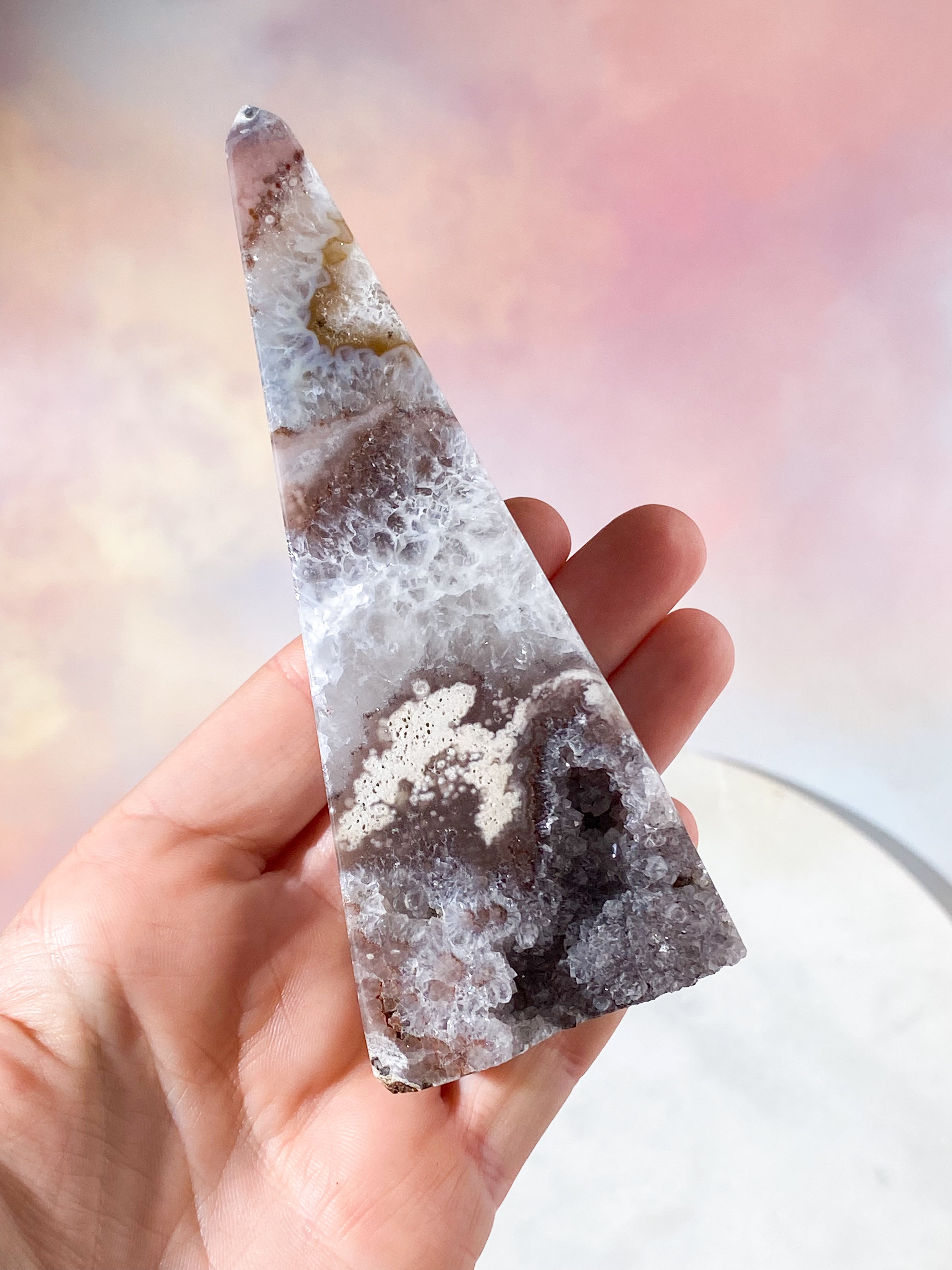 Druzy Agat Tårn (Nr. 24)
