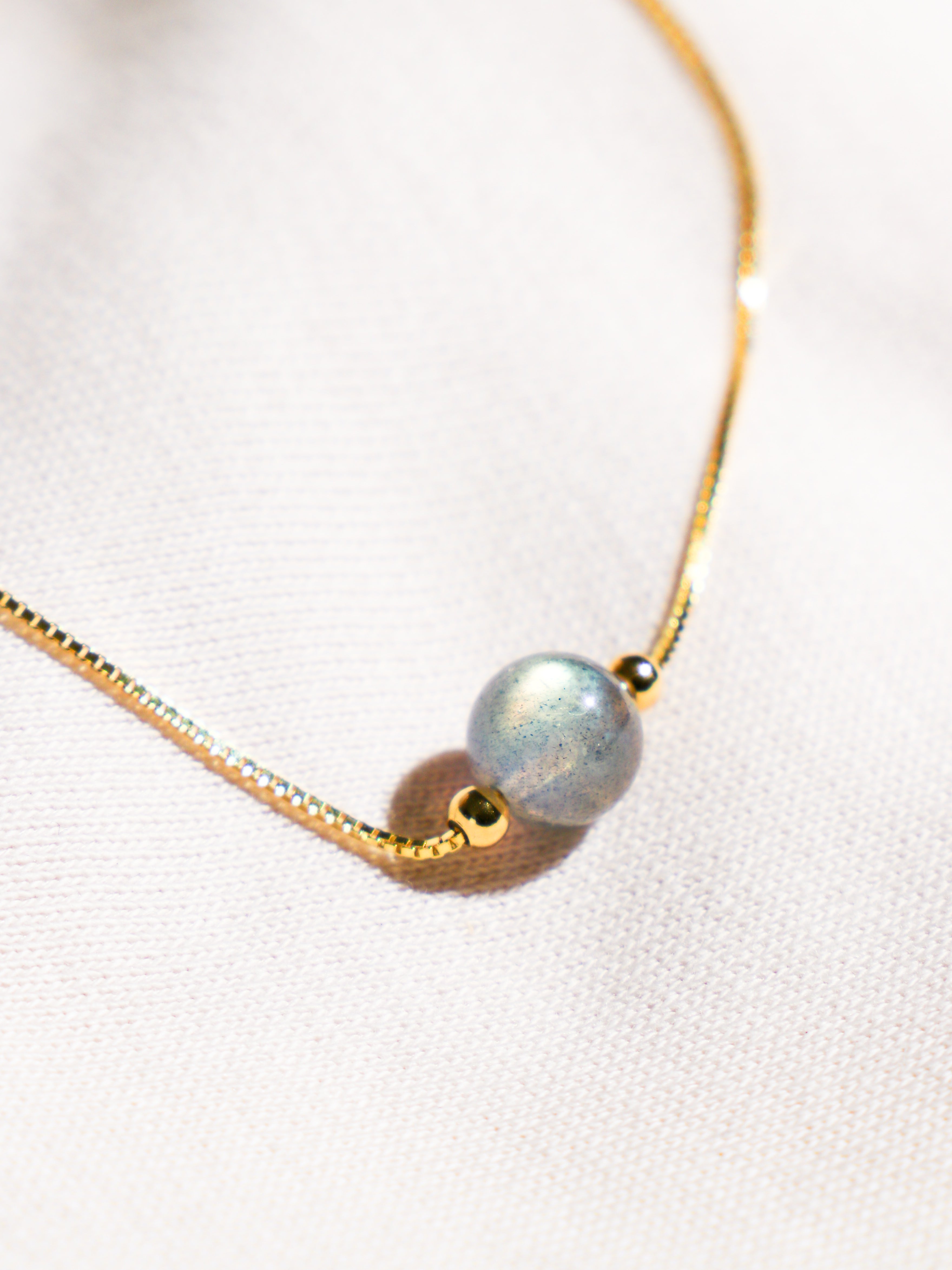 Akvamarin - Petite Heart - Guld