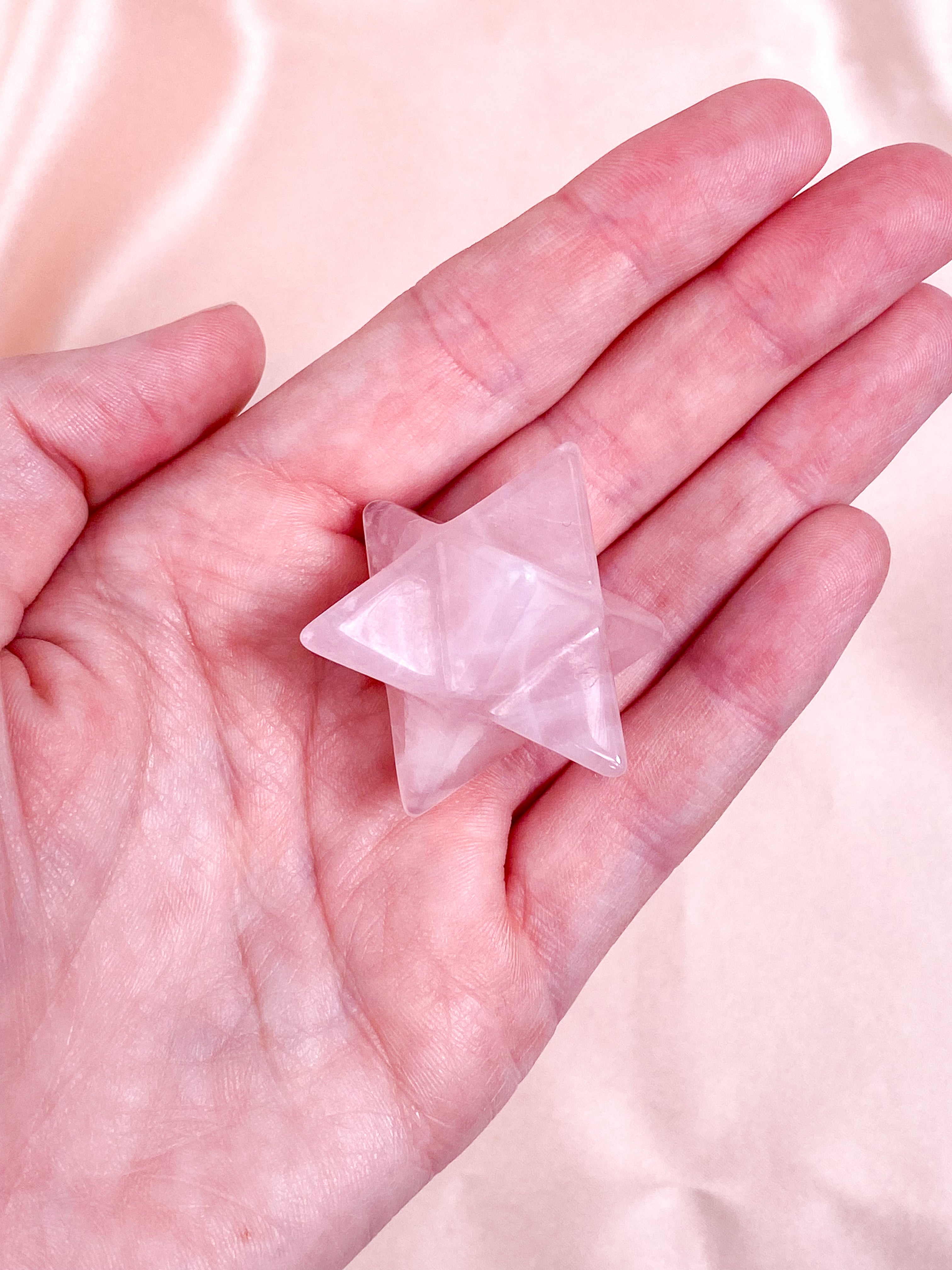 Rosakvarts Merkaba Stjerne