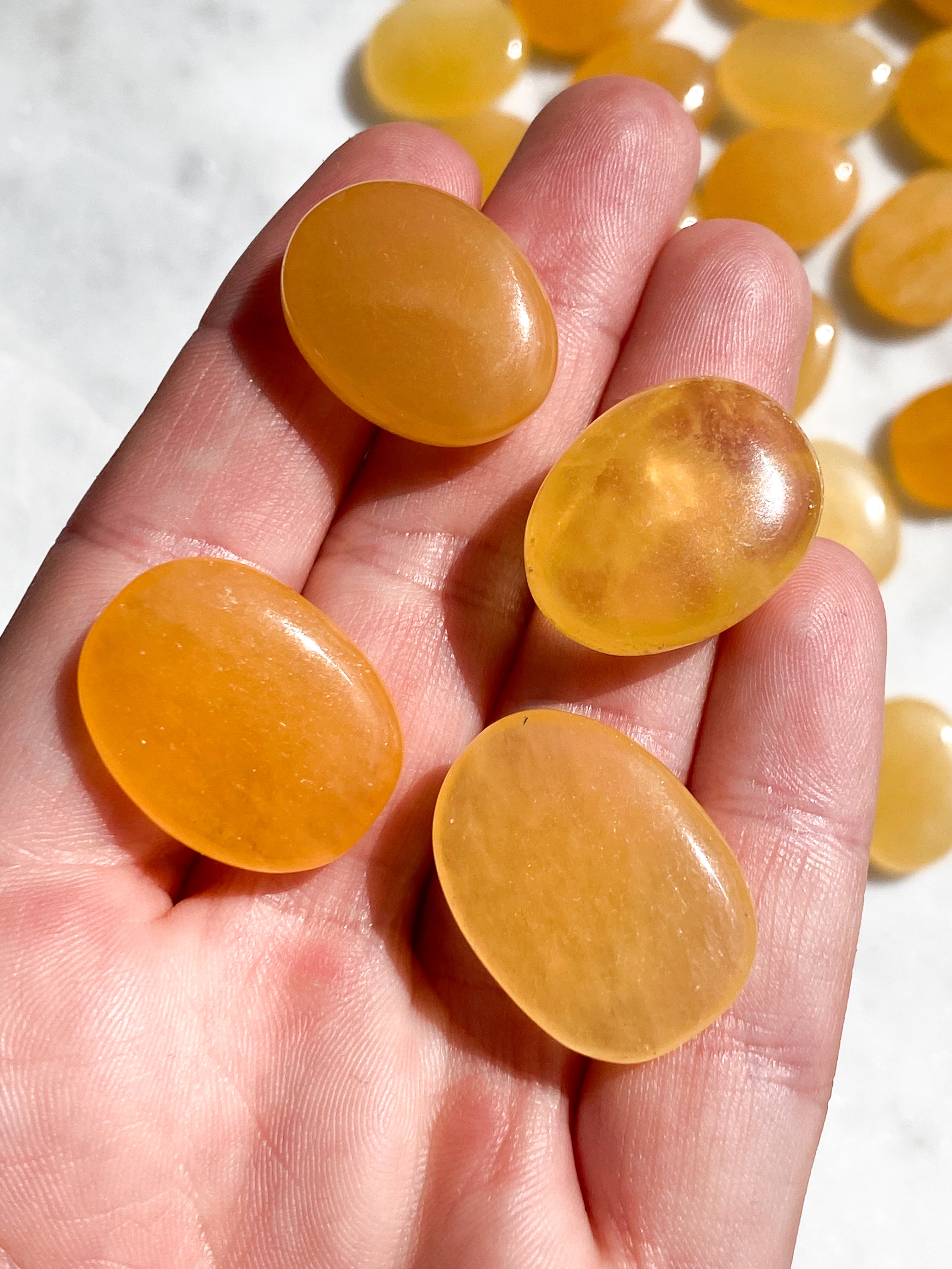 Orange kalcit amulett ficksten