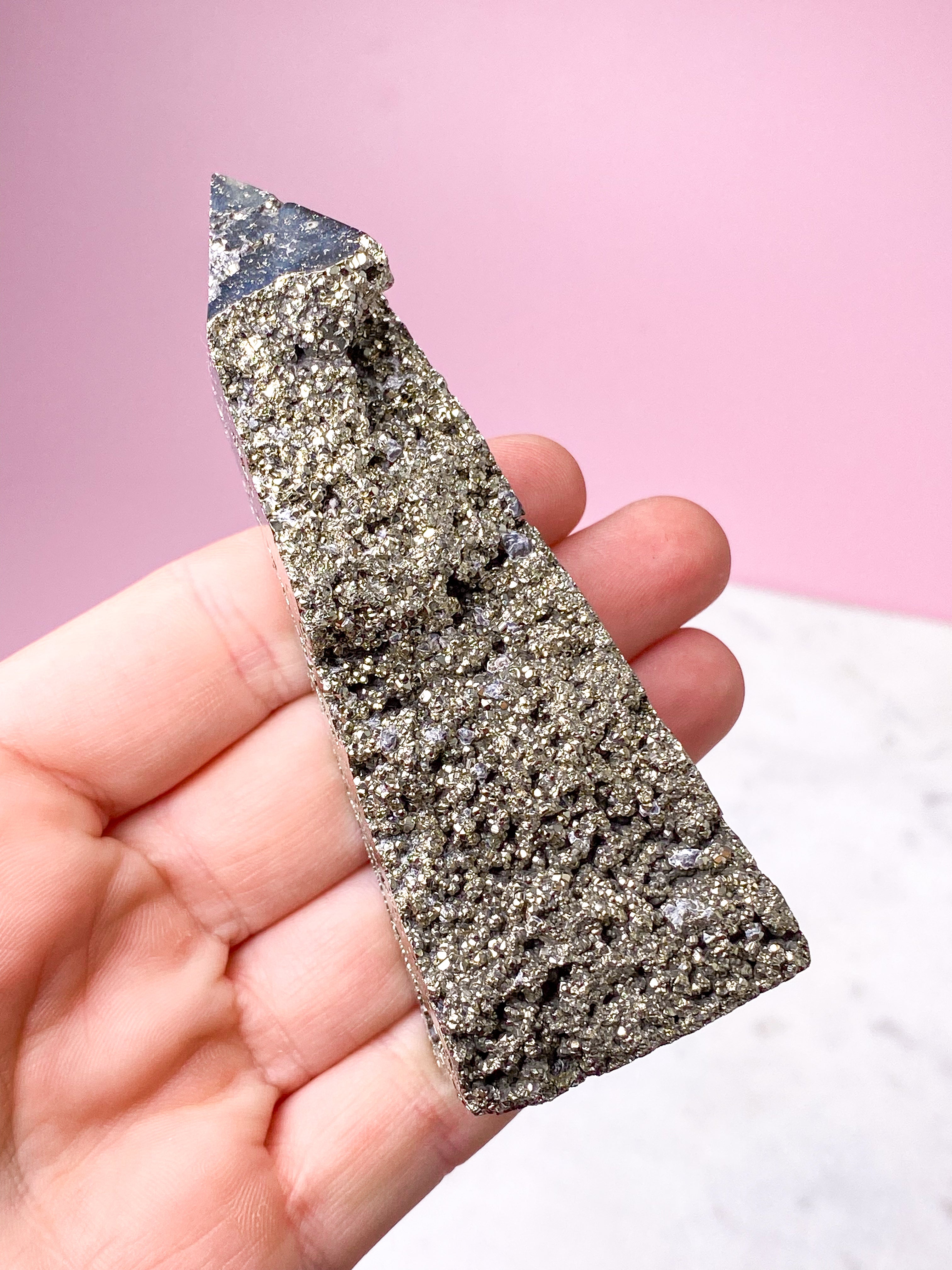 Druzy Pyrit Tårn (Nr. 17)