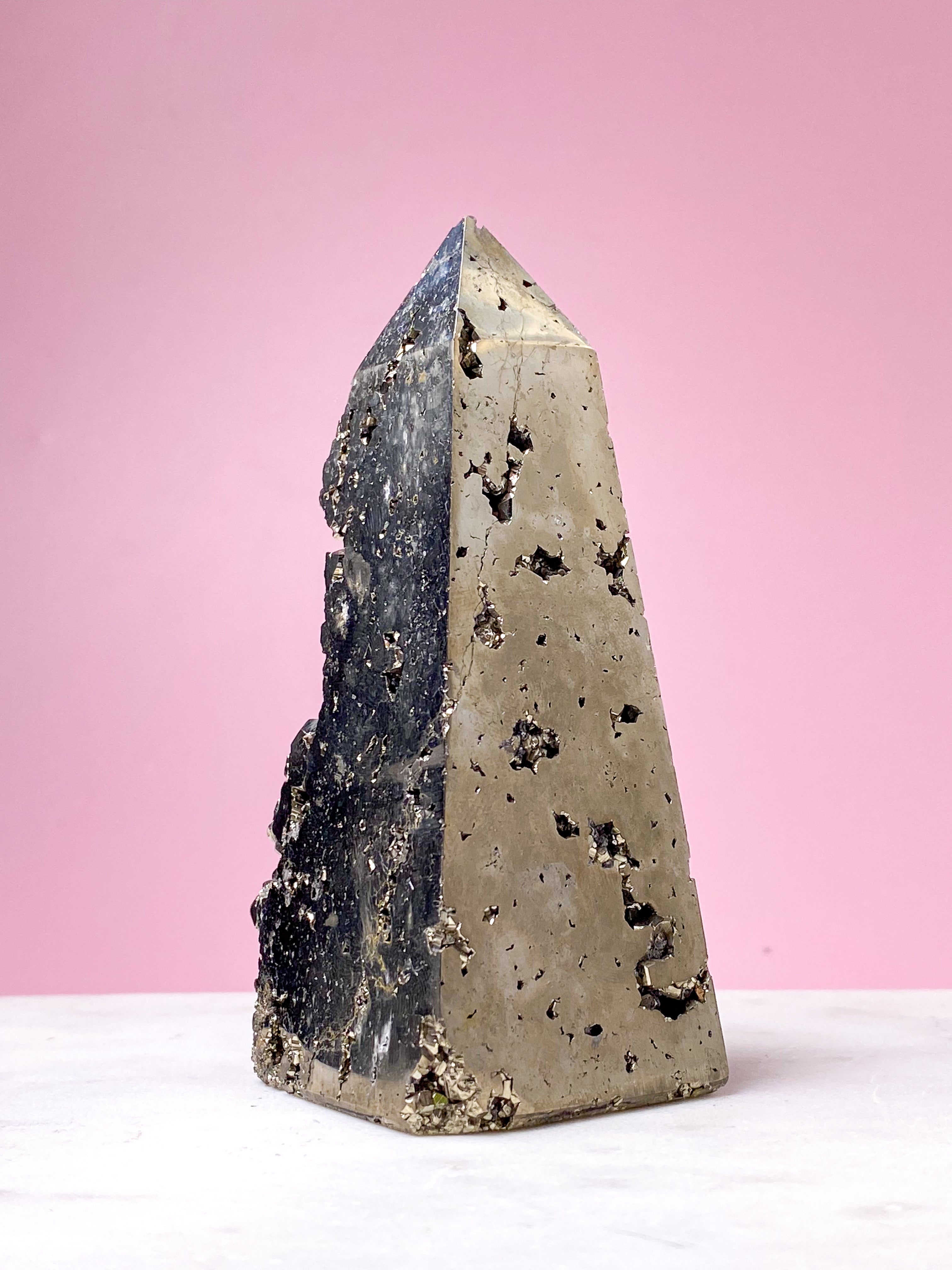 Druzy Pyrit Tårn (Nr. 19)