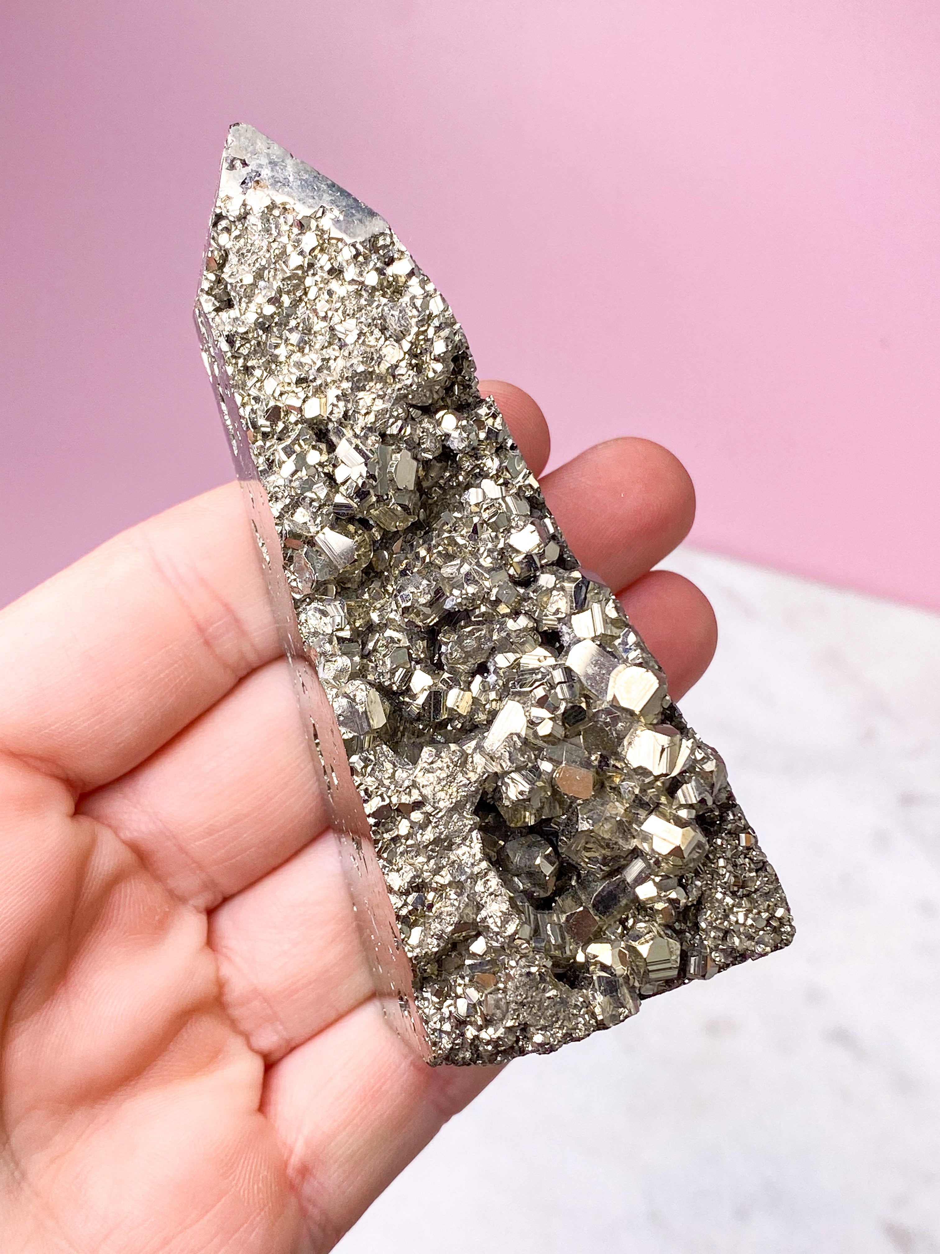 Druzy Pyrit Tårn (Nr. 19)