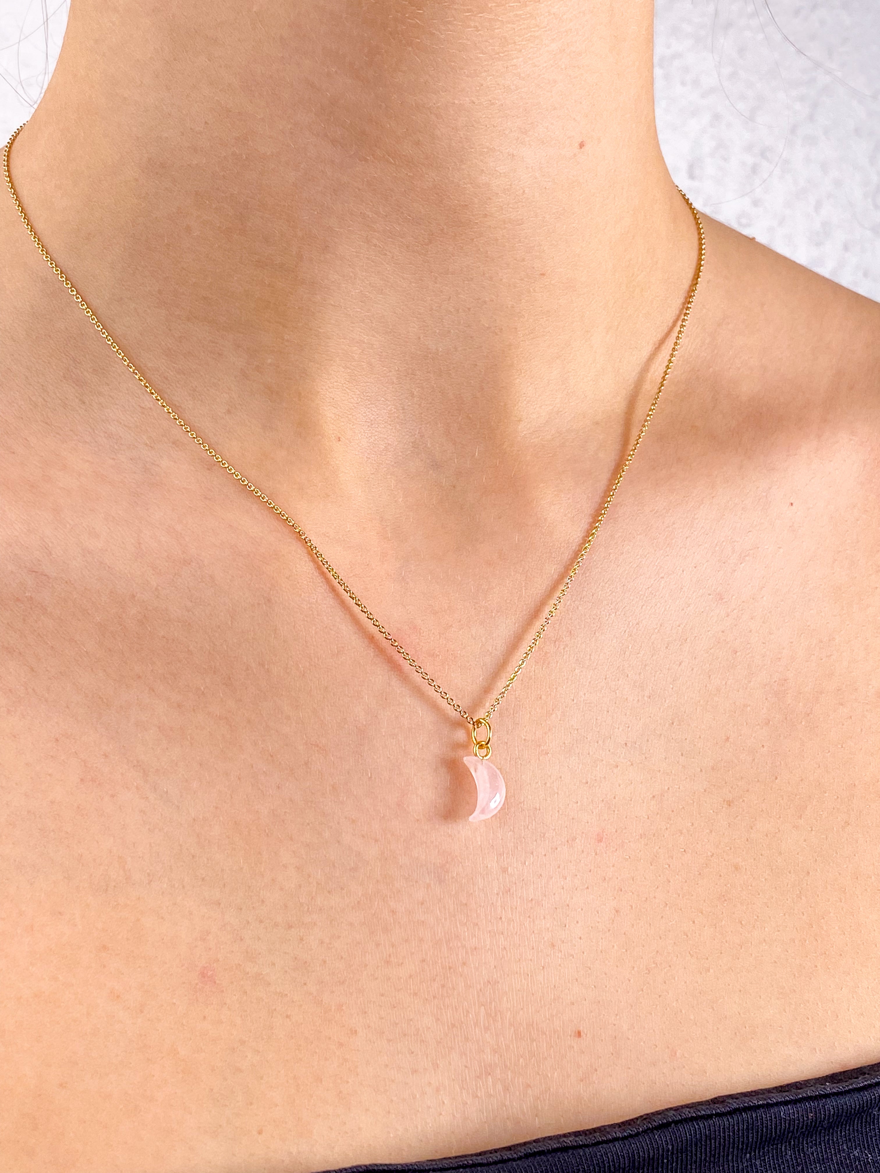 Mini Månhalsband (Rosenkvarts)