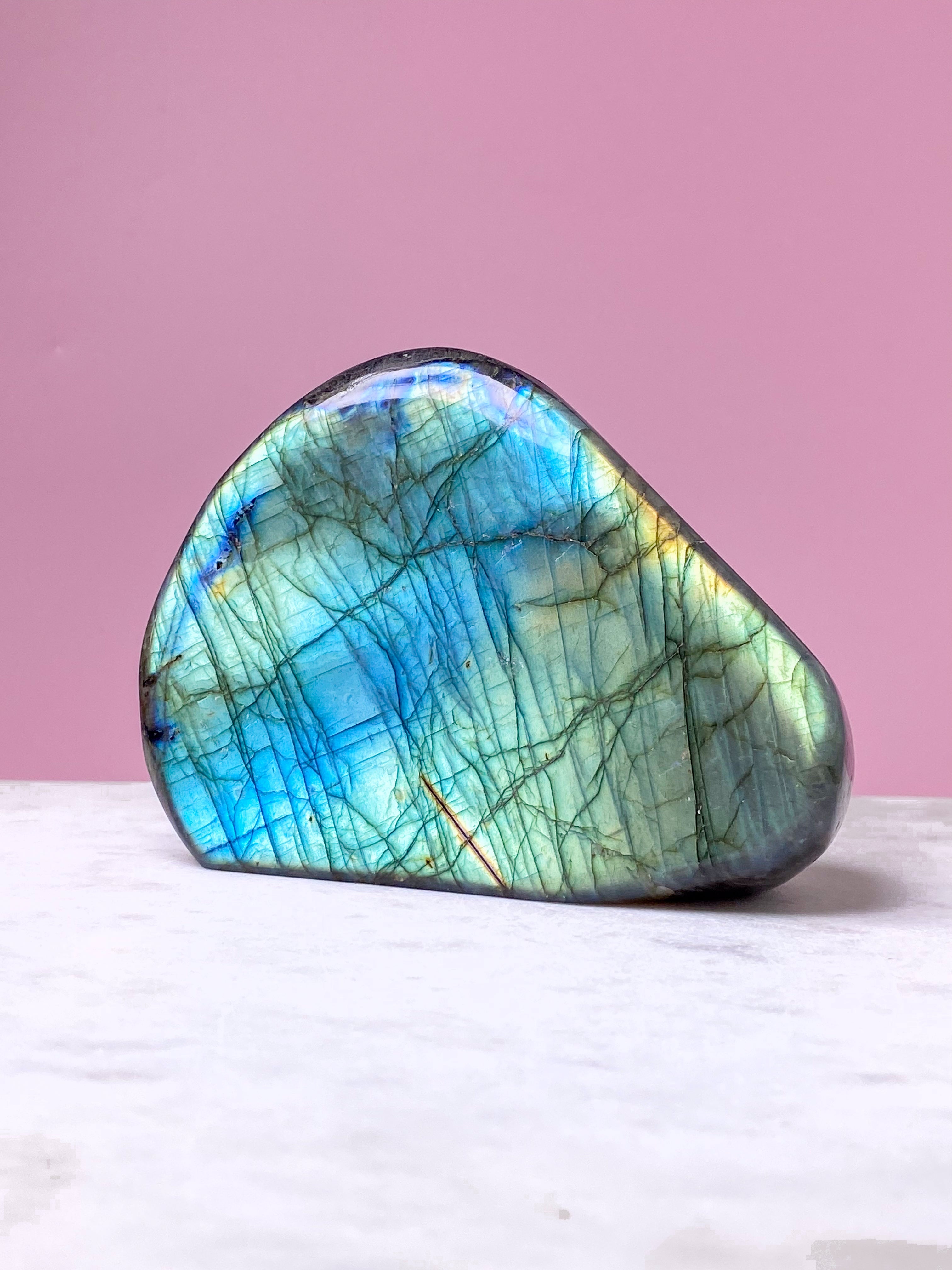 Guld labradorite hjärta