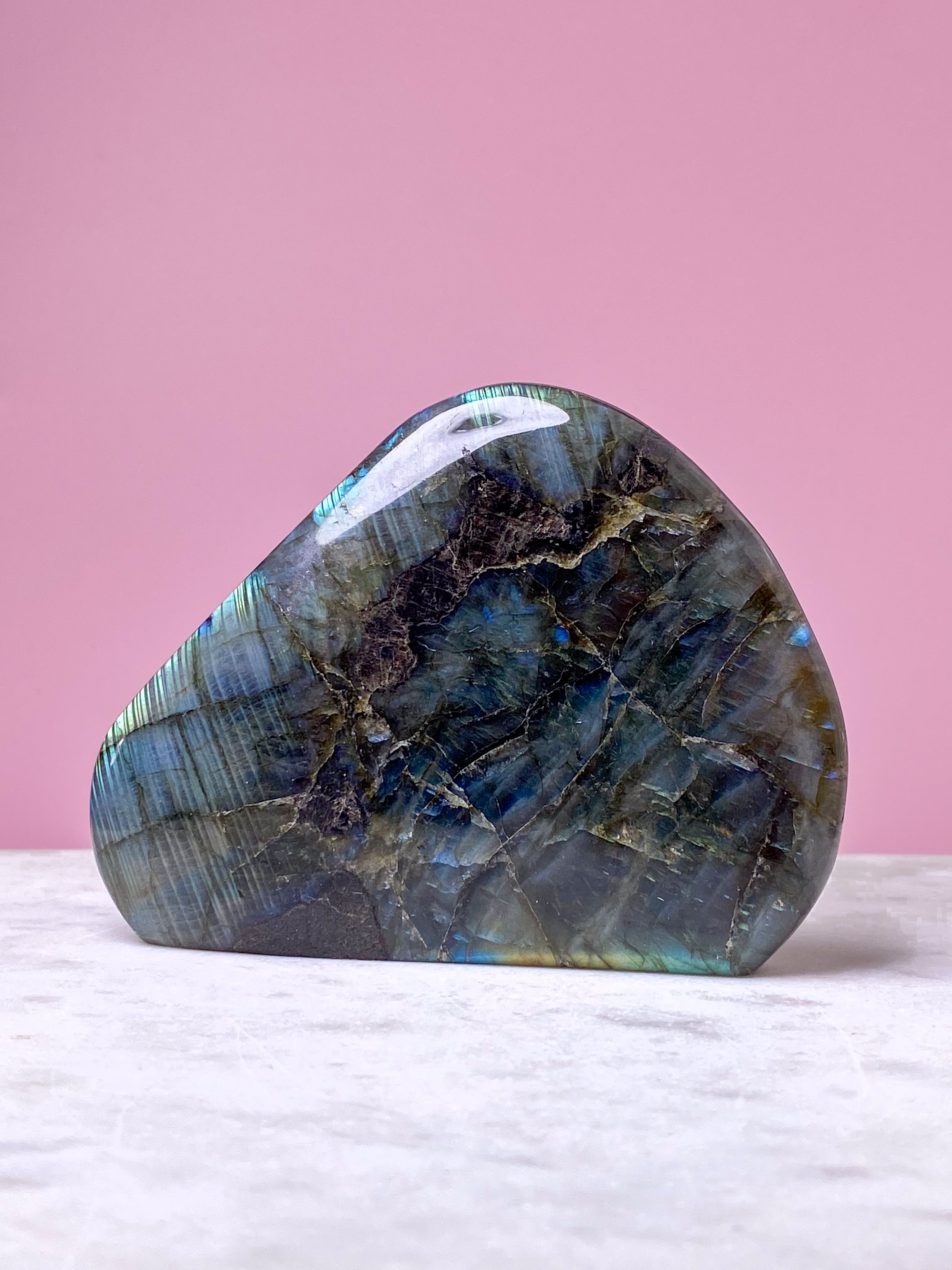 Guld labradorite hjärta