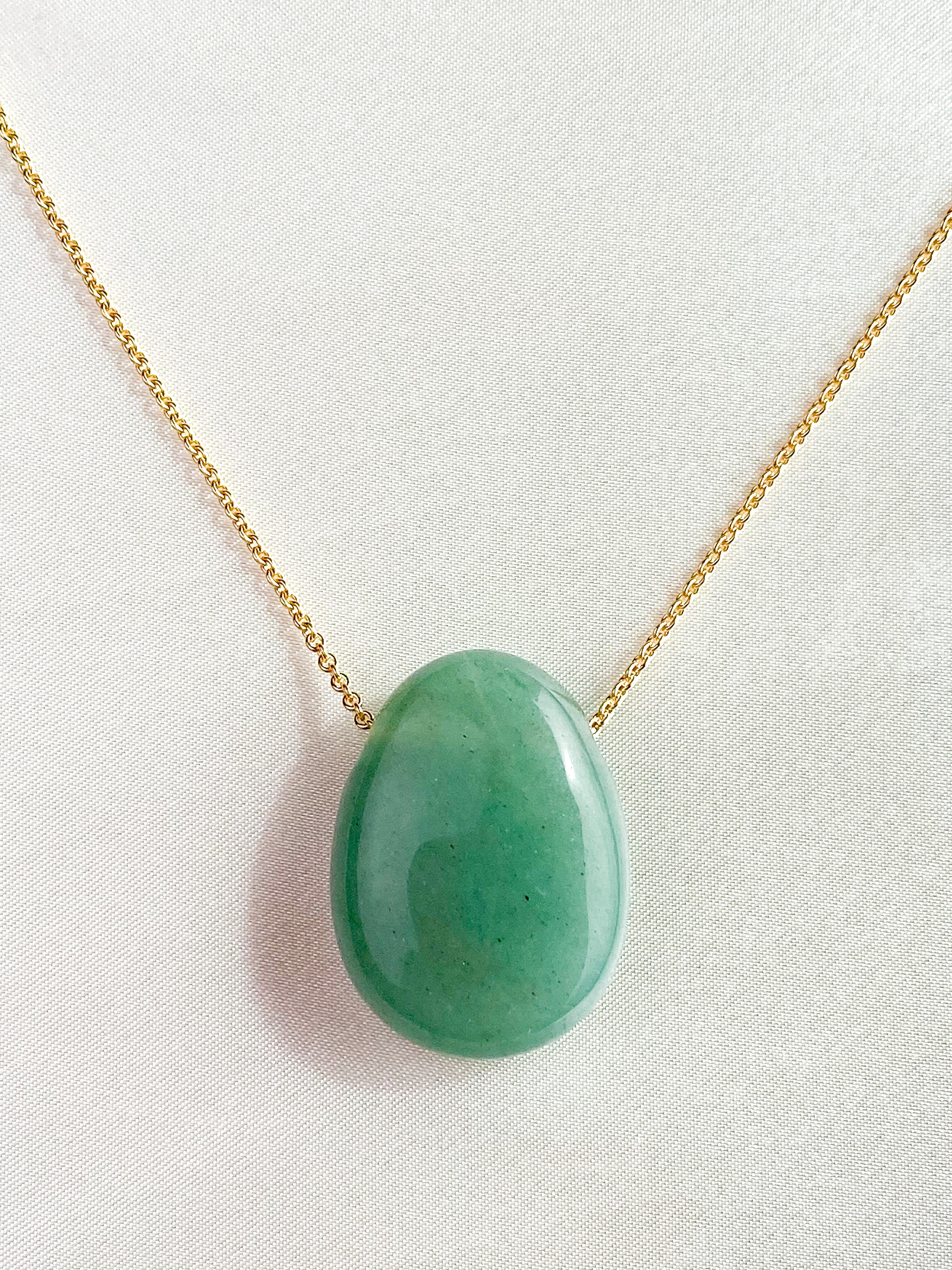 Grøn Aventurin Drop Halskæde