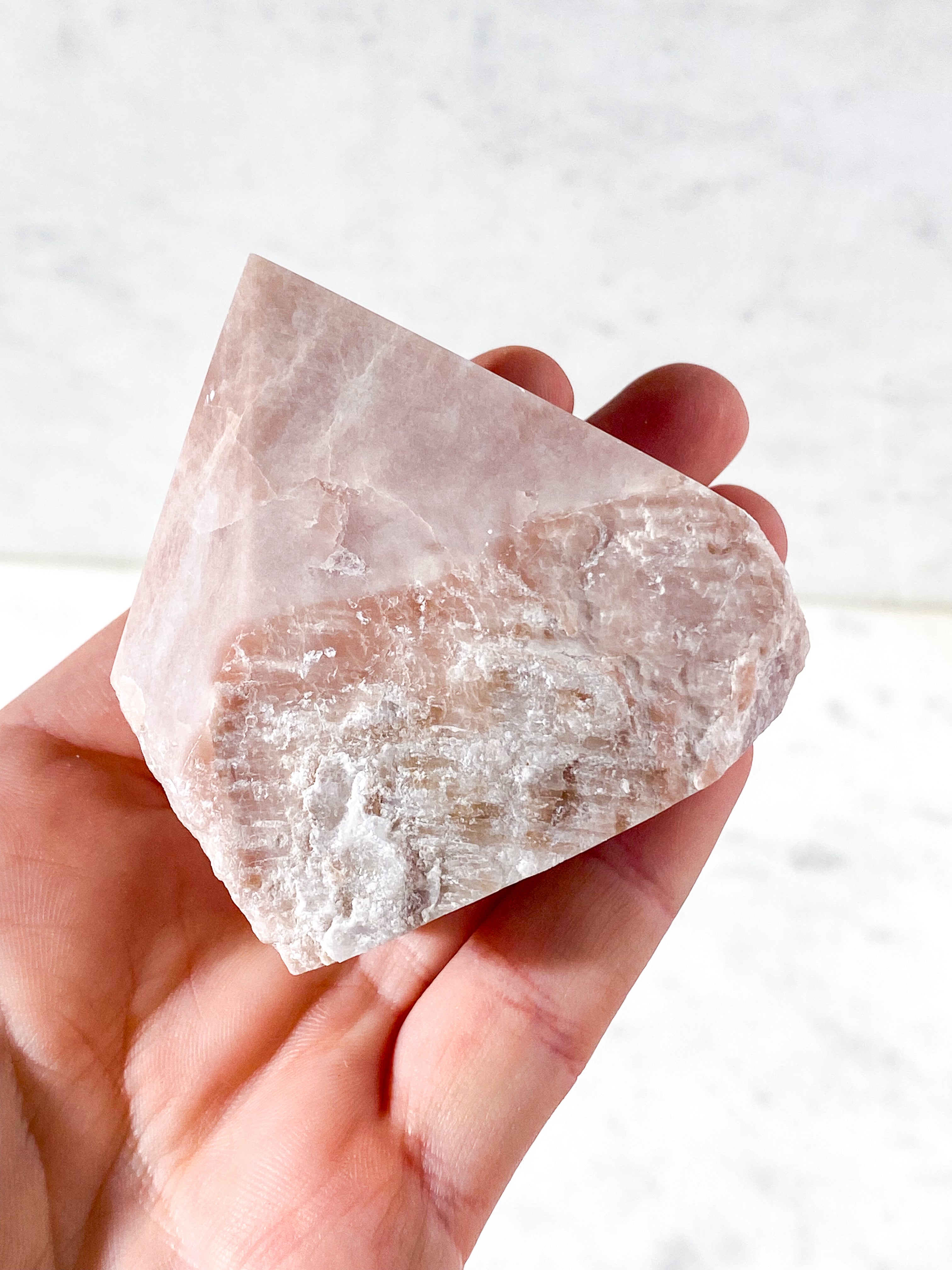 Pink Opal Med Semipoleret Spids (Nr. 4)
