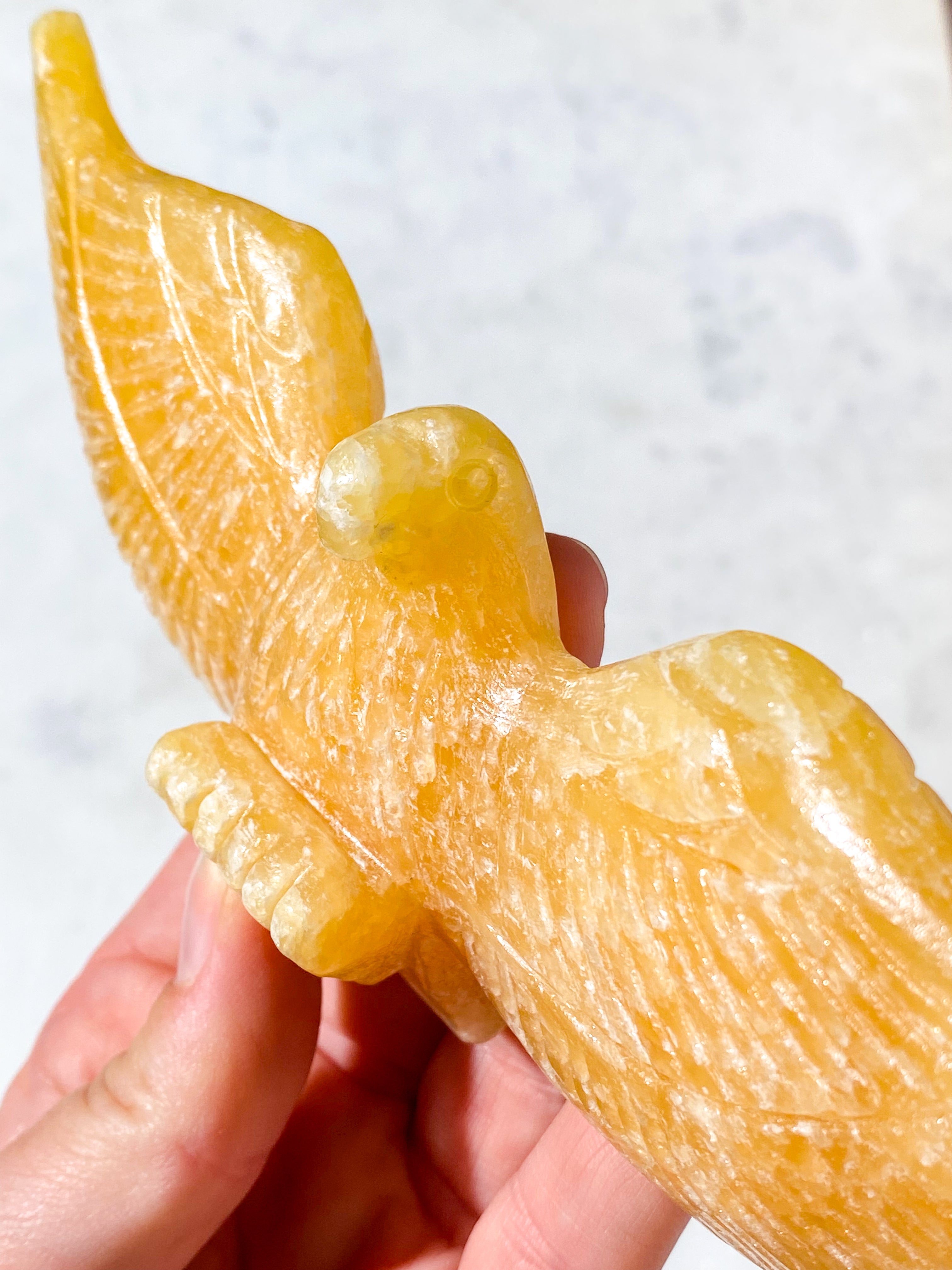 Orange Calcit Ørn (Nr. 1)