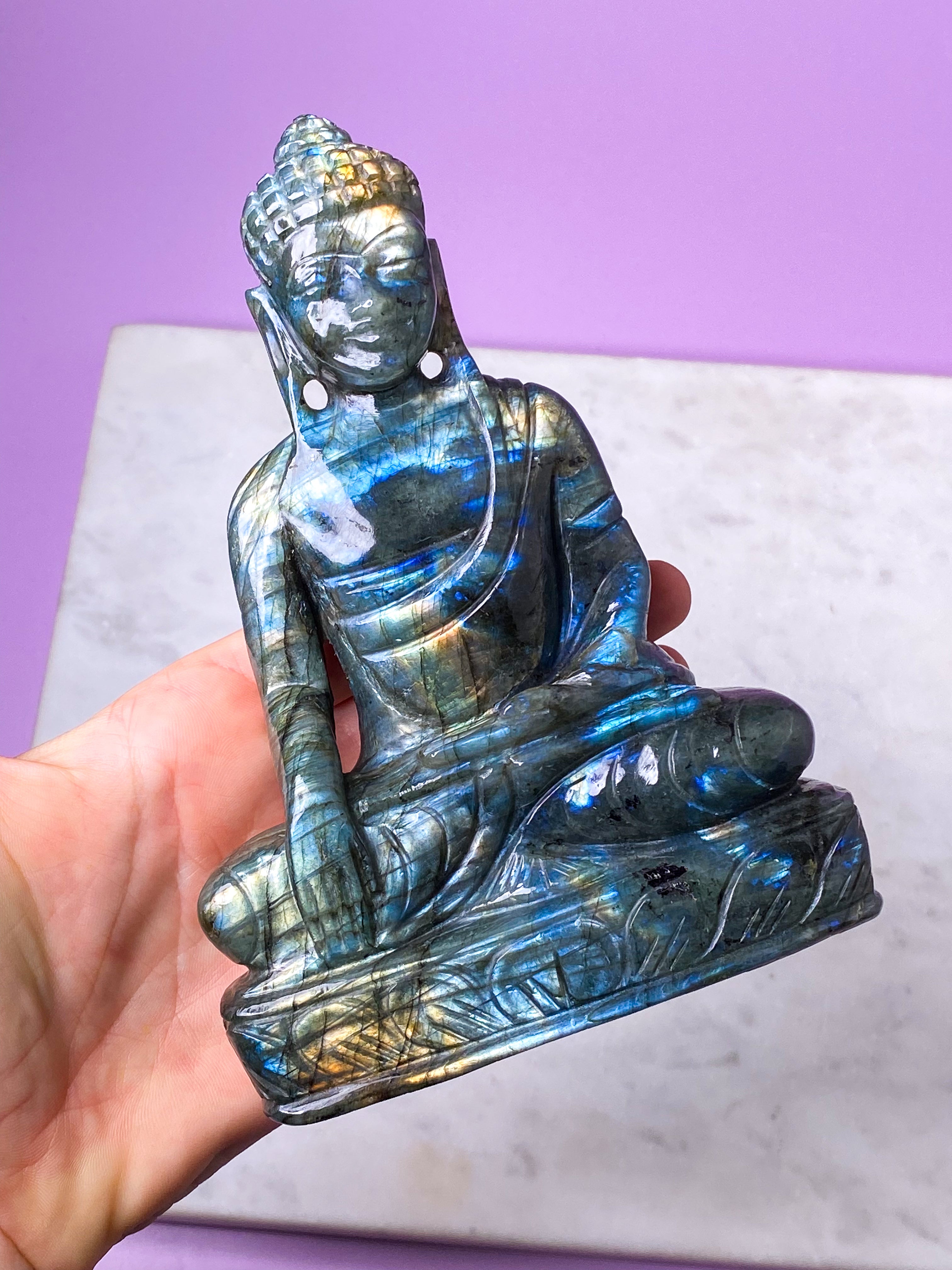 Guld labradorite hjärta