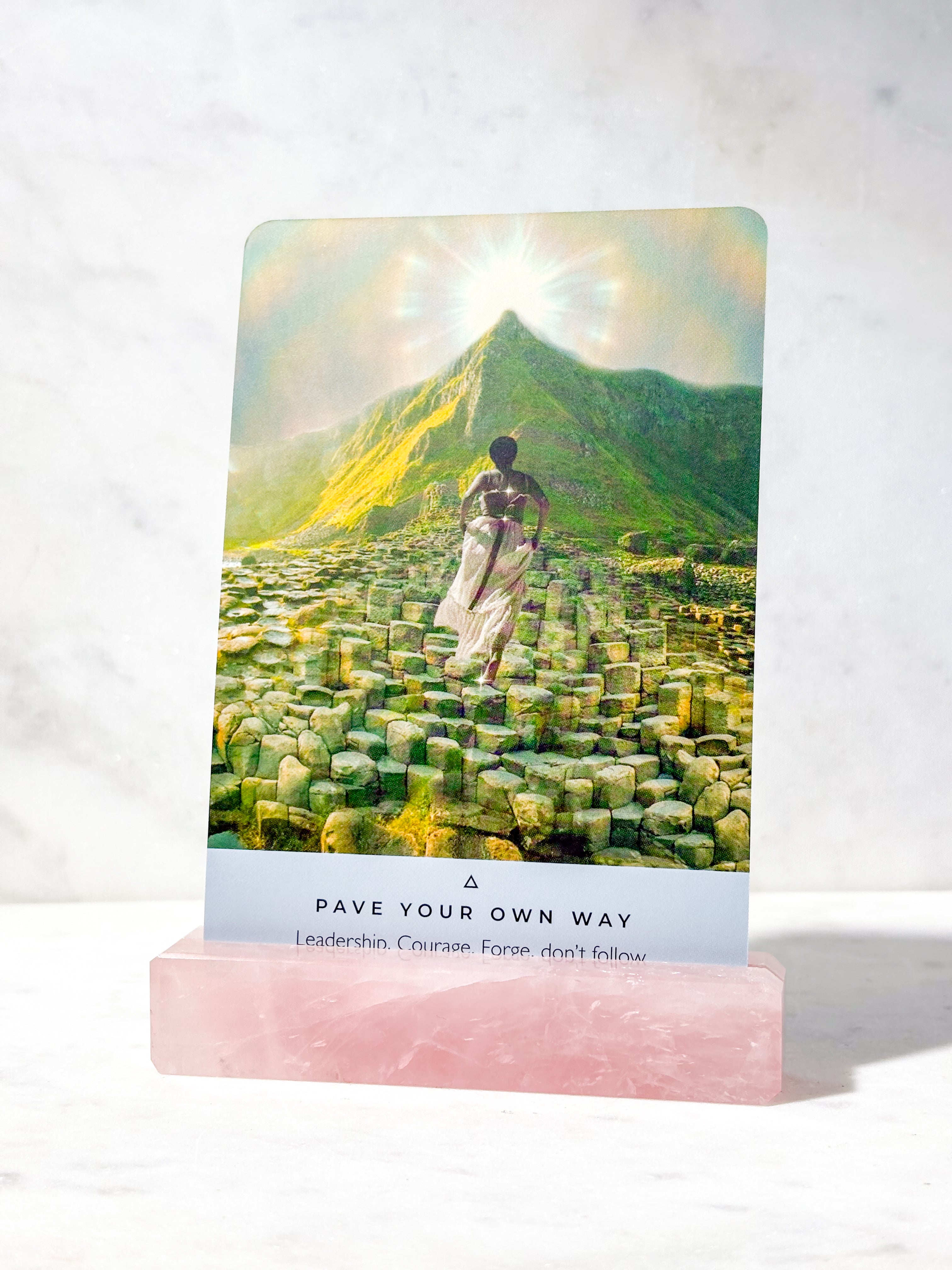 Korthållare i rosenkvarts