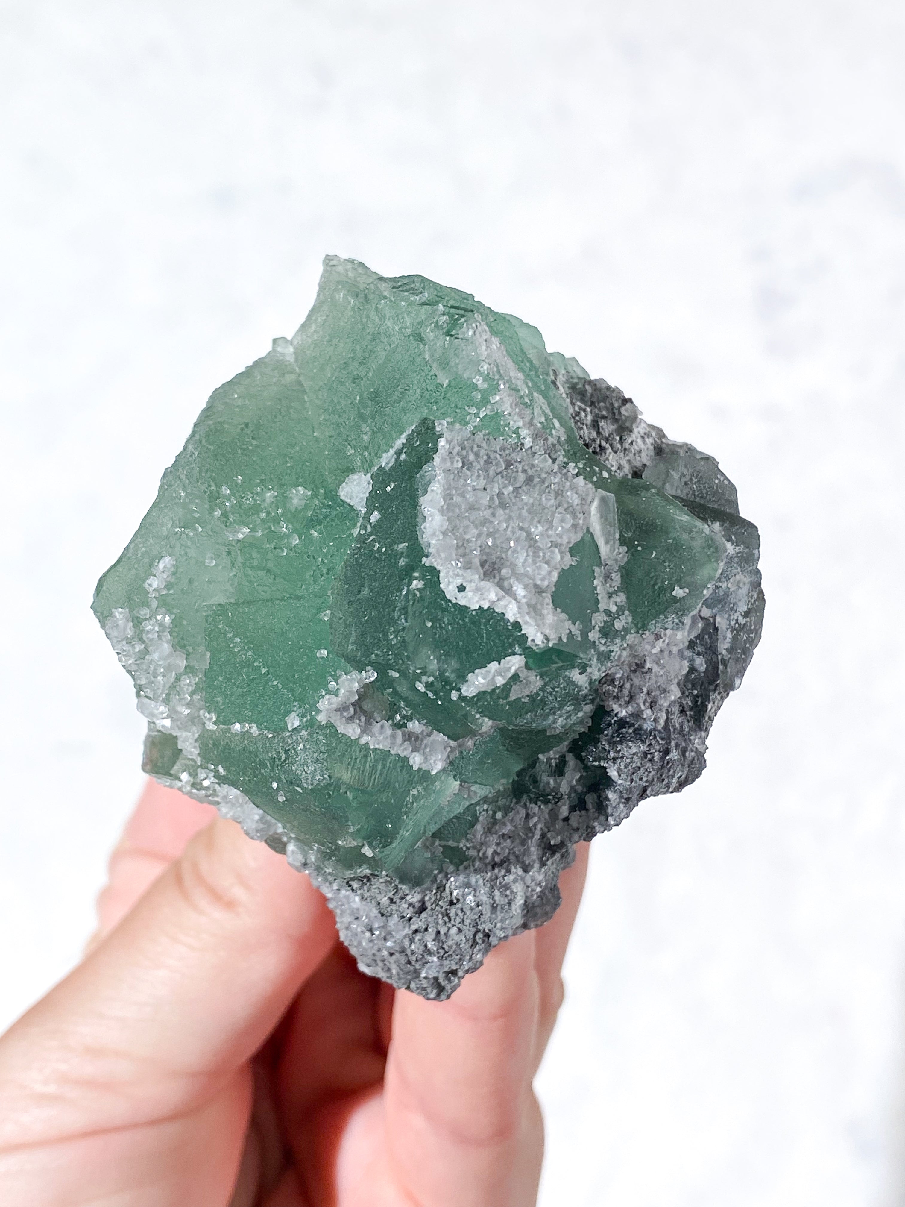 Blågrön Fluorit Kluster (Nr. 53) Exklusiv Kvalitet