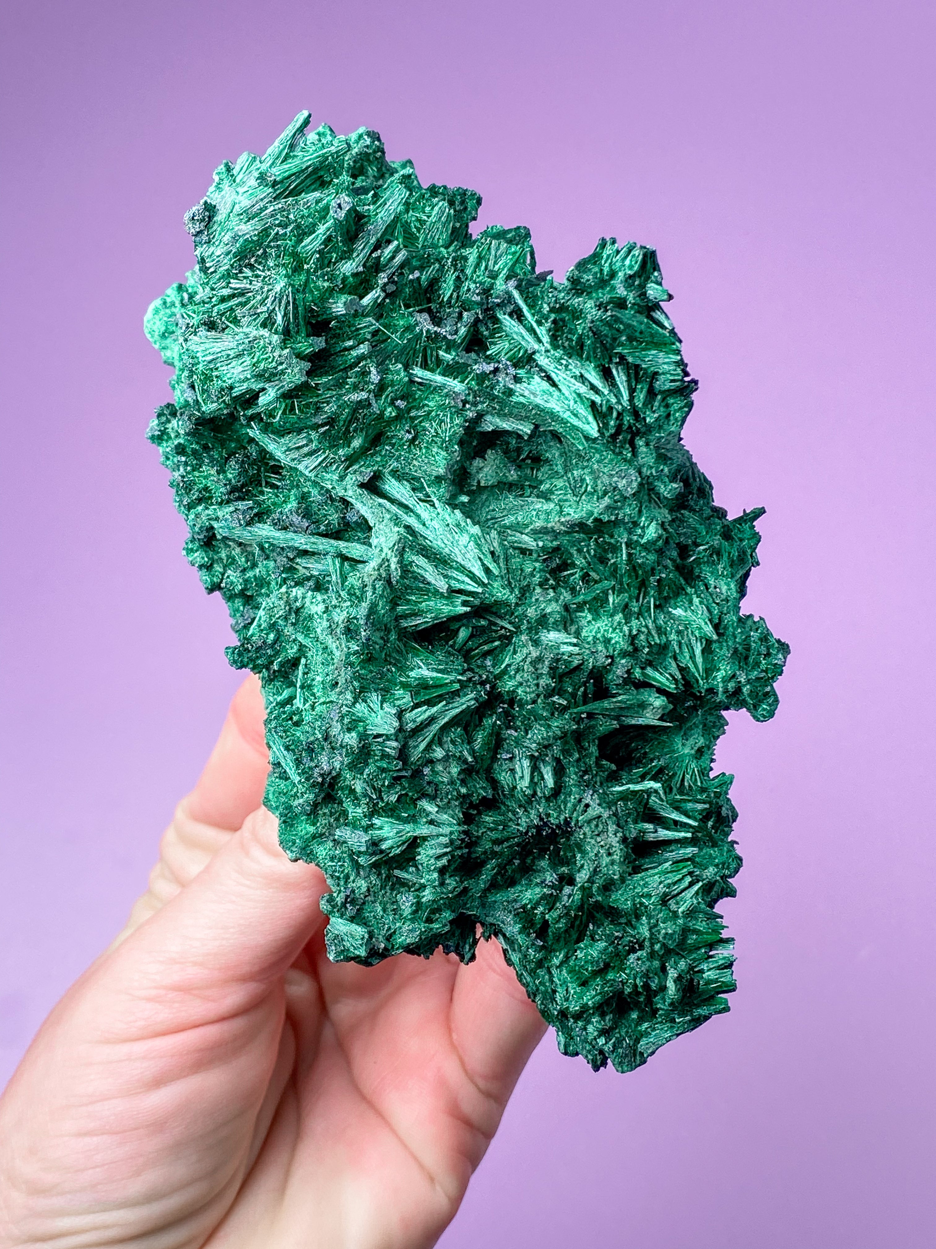 Silkesmalakitkluster (nr 3)