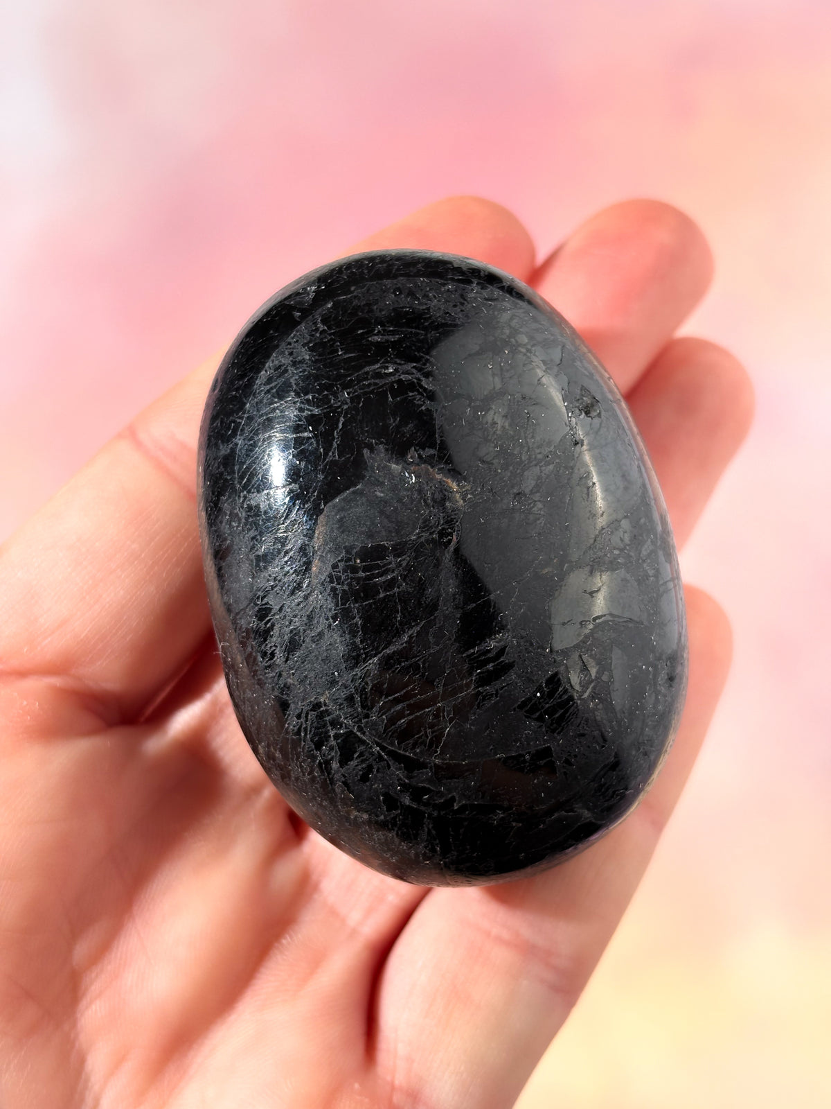 Svart Turmalin Palmstone (Nr. 6)