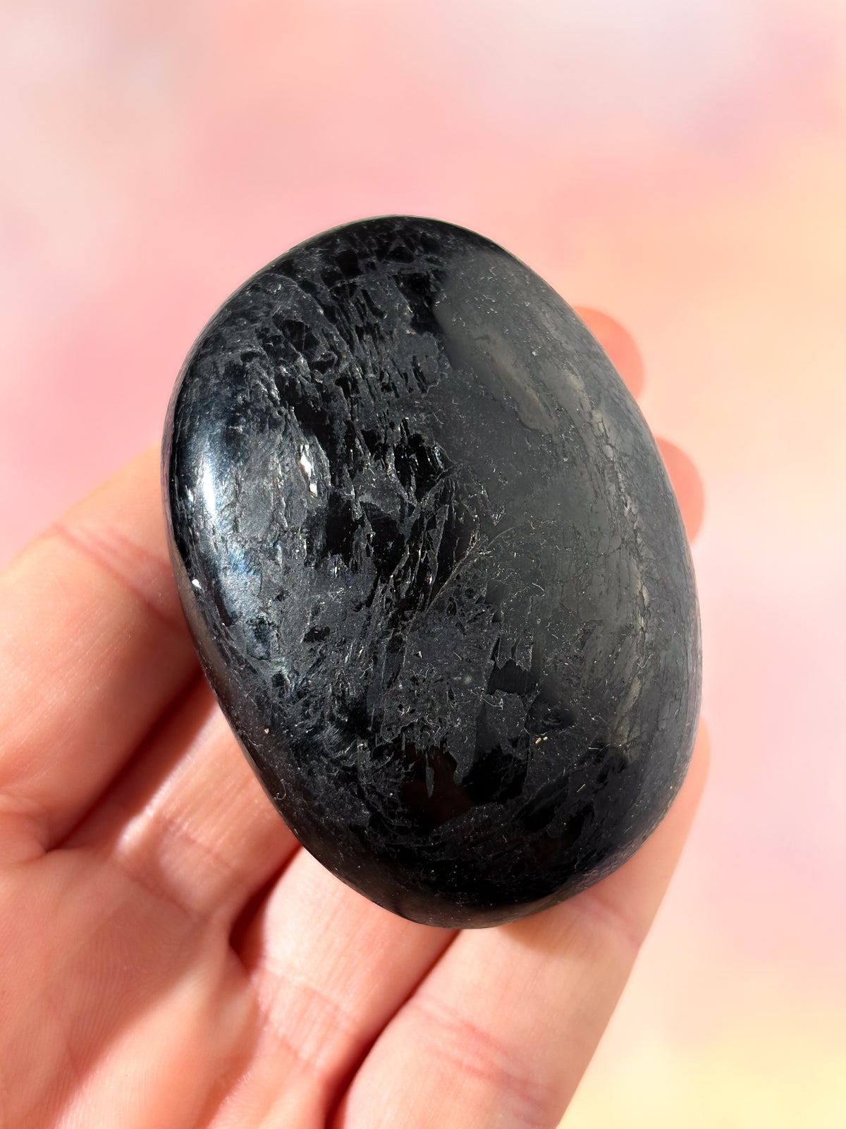 Svart Turmalin Palmstone (Nr. 7)