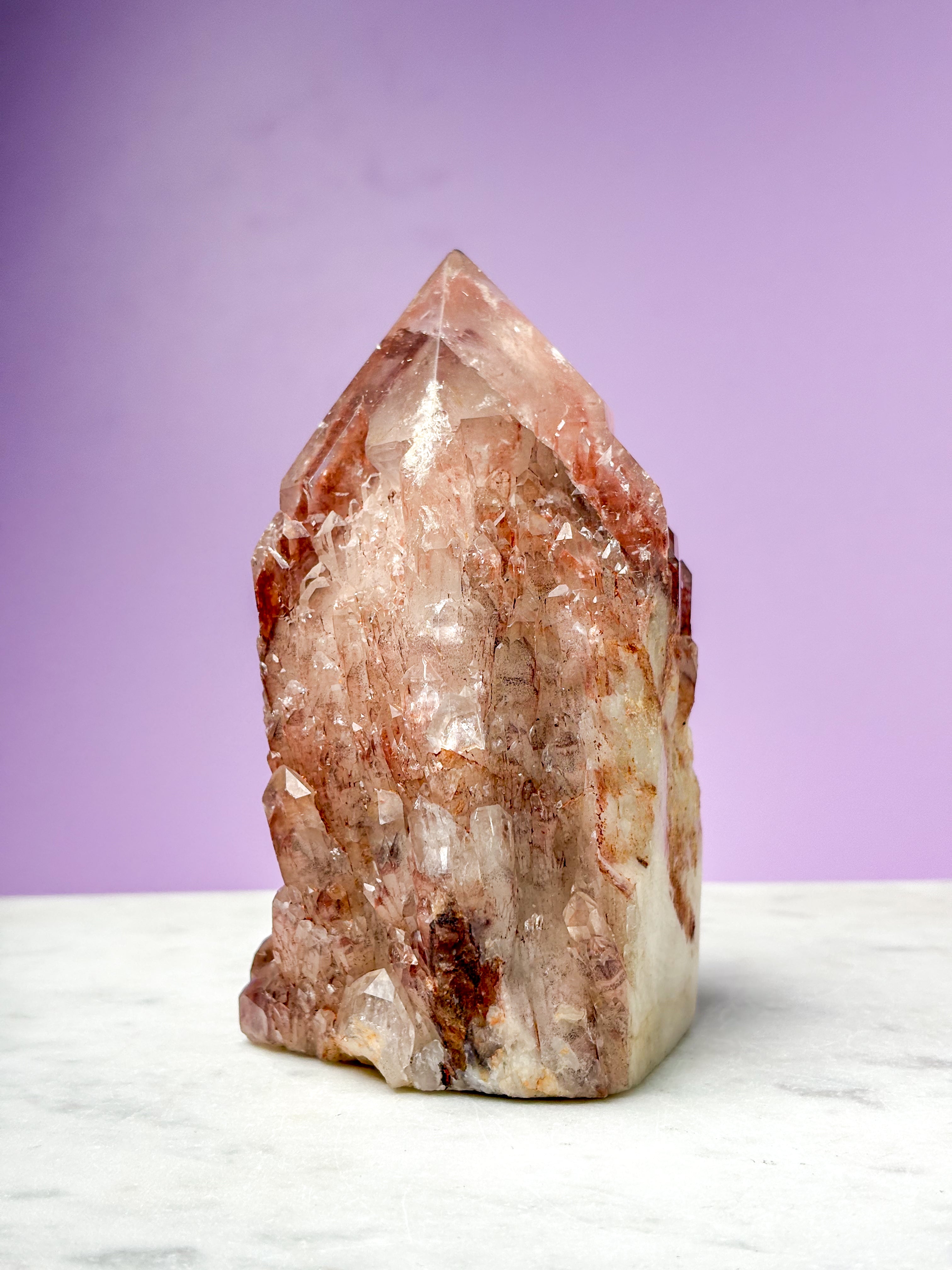 Rød Lithium Kvarts Klynge (Nr. 4)