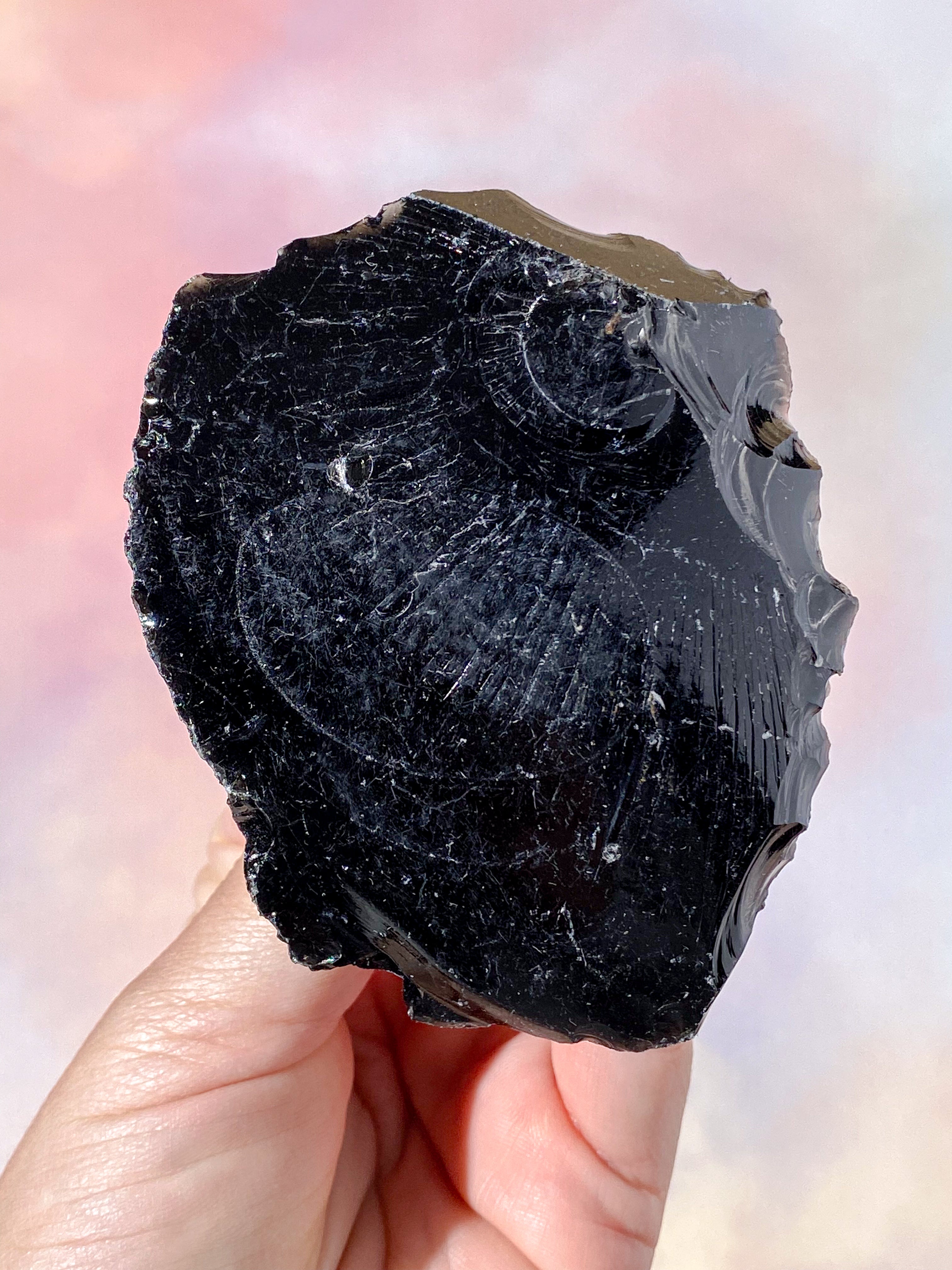 Rå Sort Obsidian (Nr. 7)