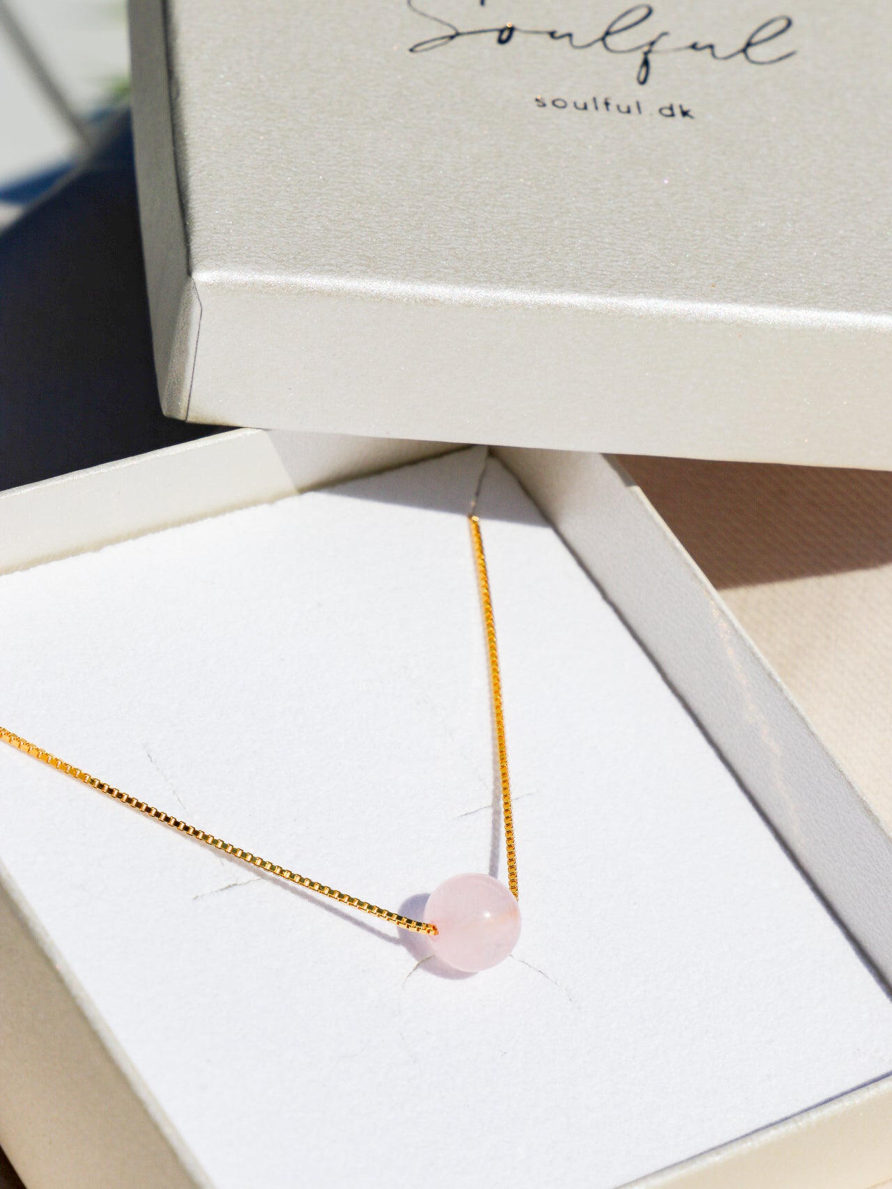 Akvamarin - Petite Heart - Guld