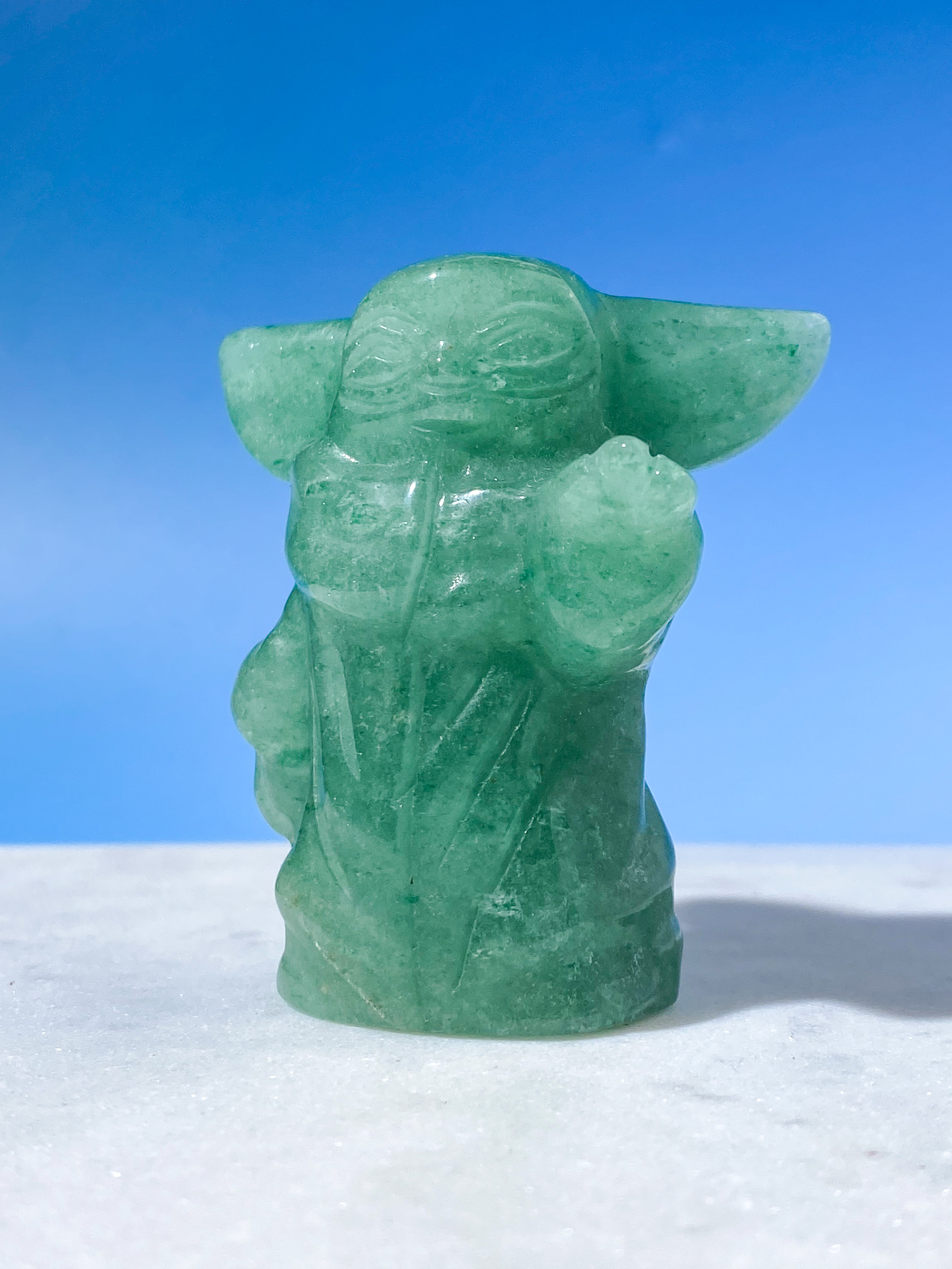 Grön Aventurin Yoda Stor