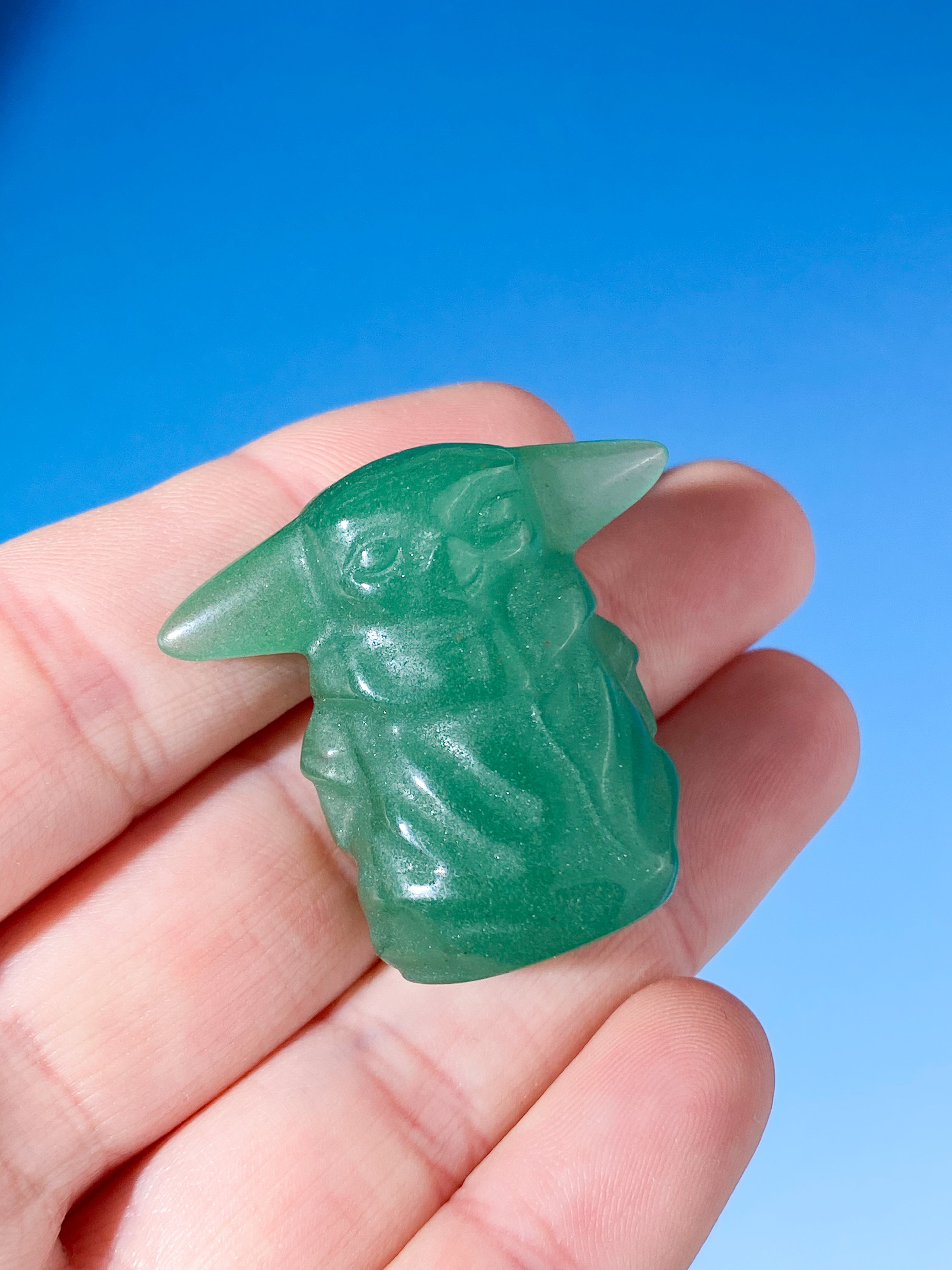 Grön aventurin Baby Yoda