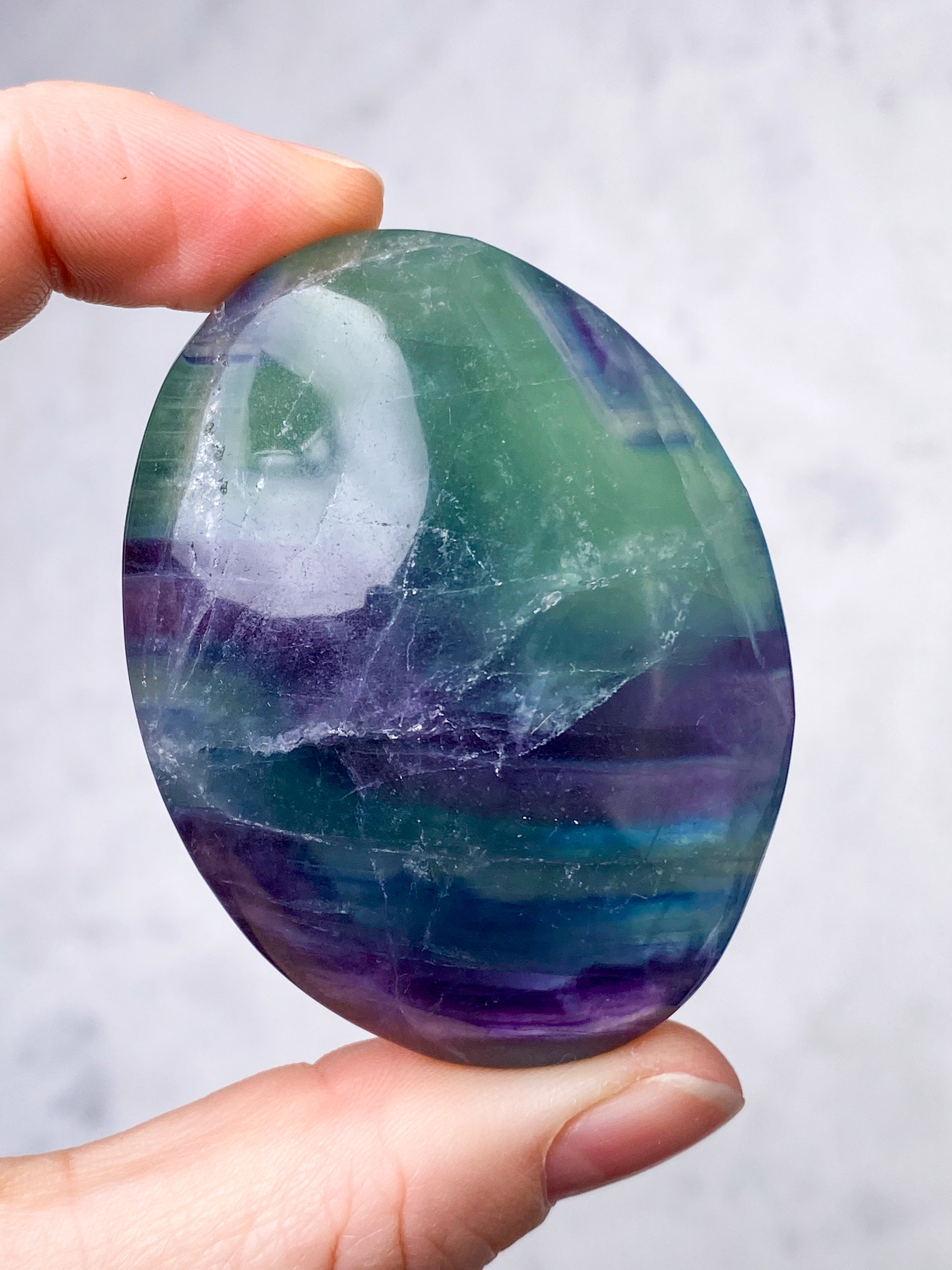 Regnbågsfluorit palmsten (nr 6)