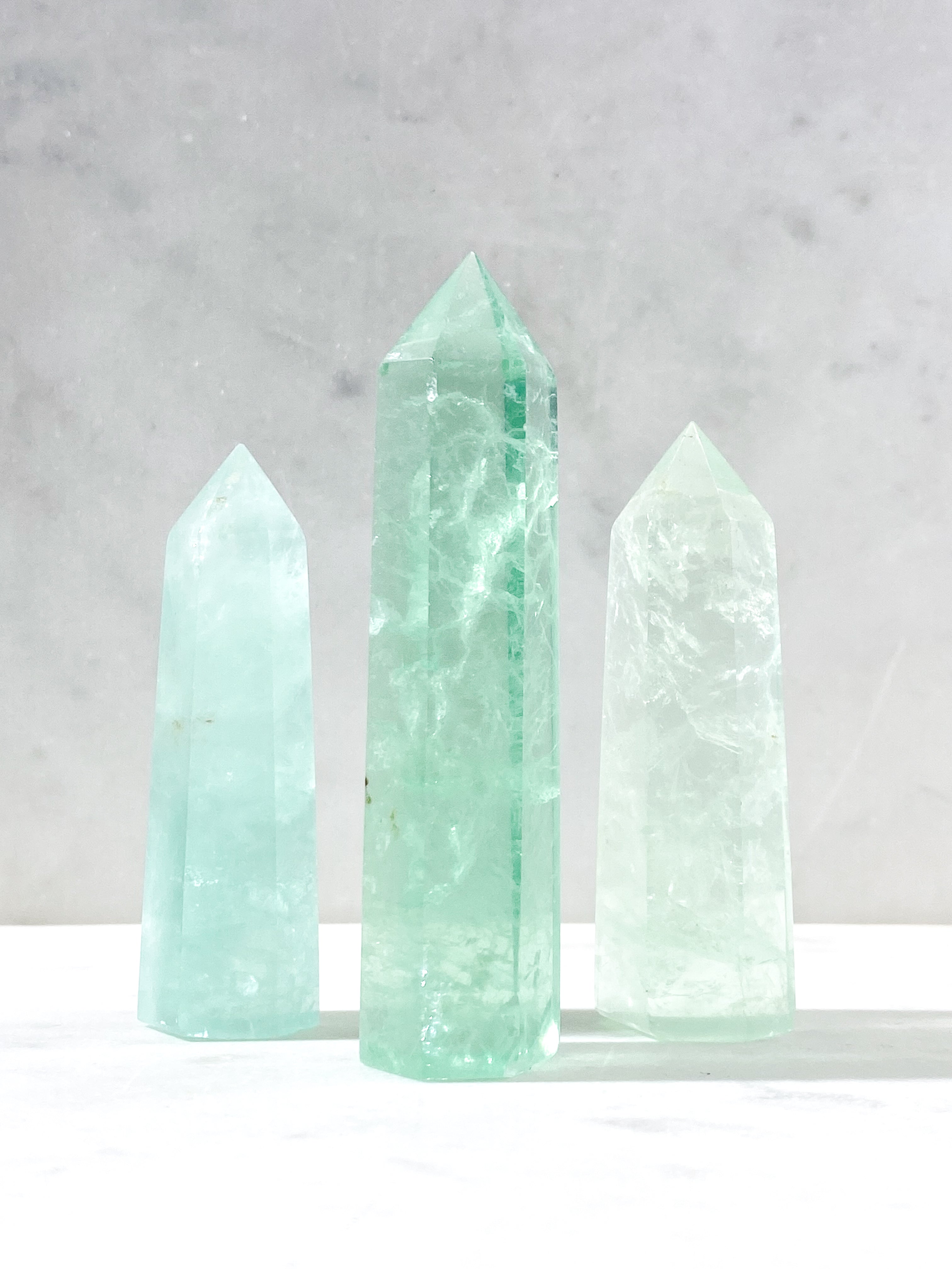 Mintgrön Fluorit Torn