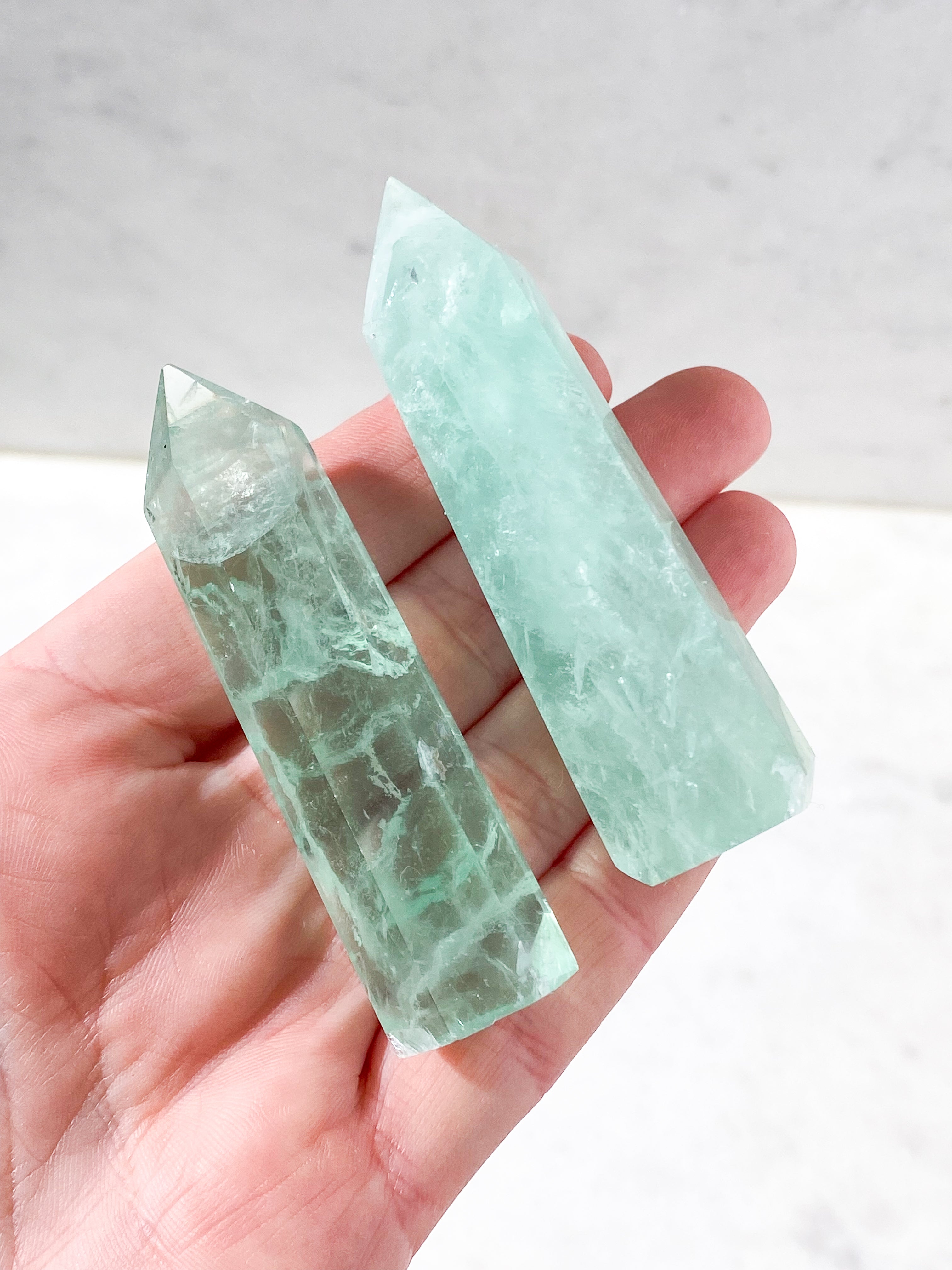 Mintgrön Fluorit Torn