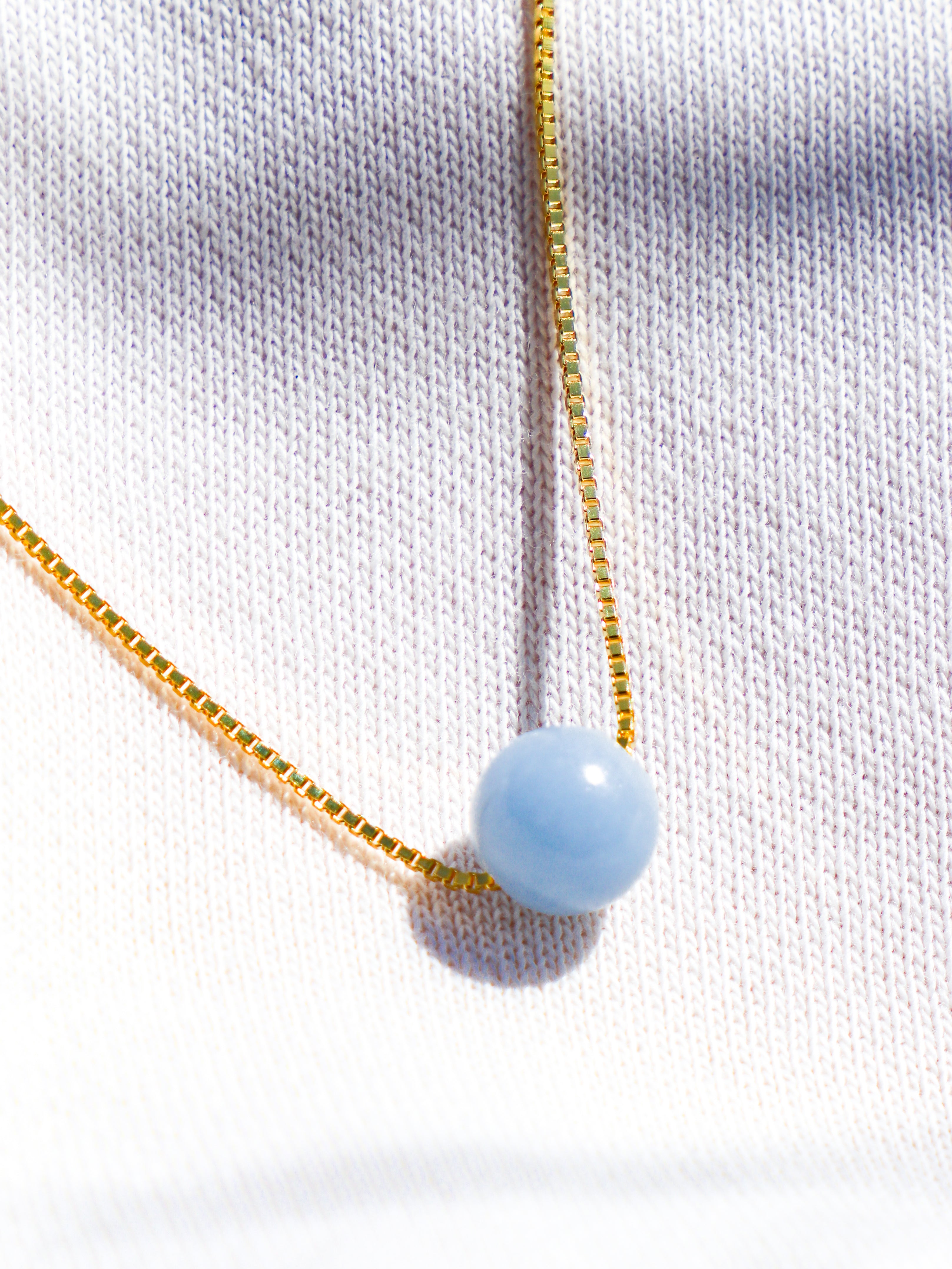 Akvamarin - Petite Heart - Guld