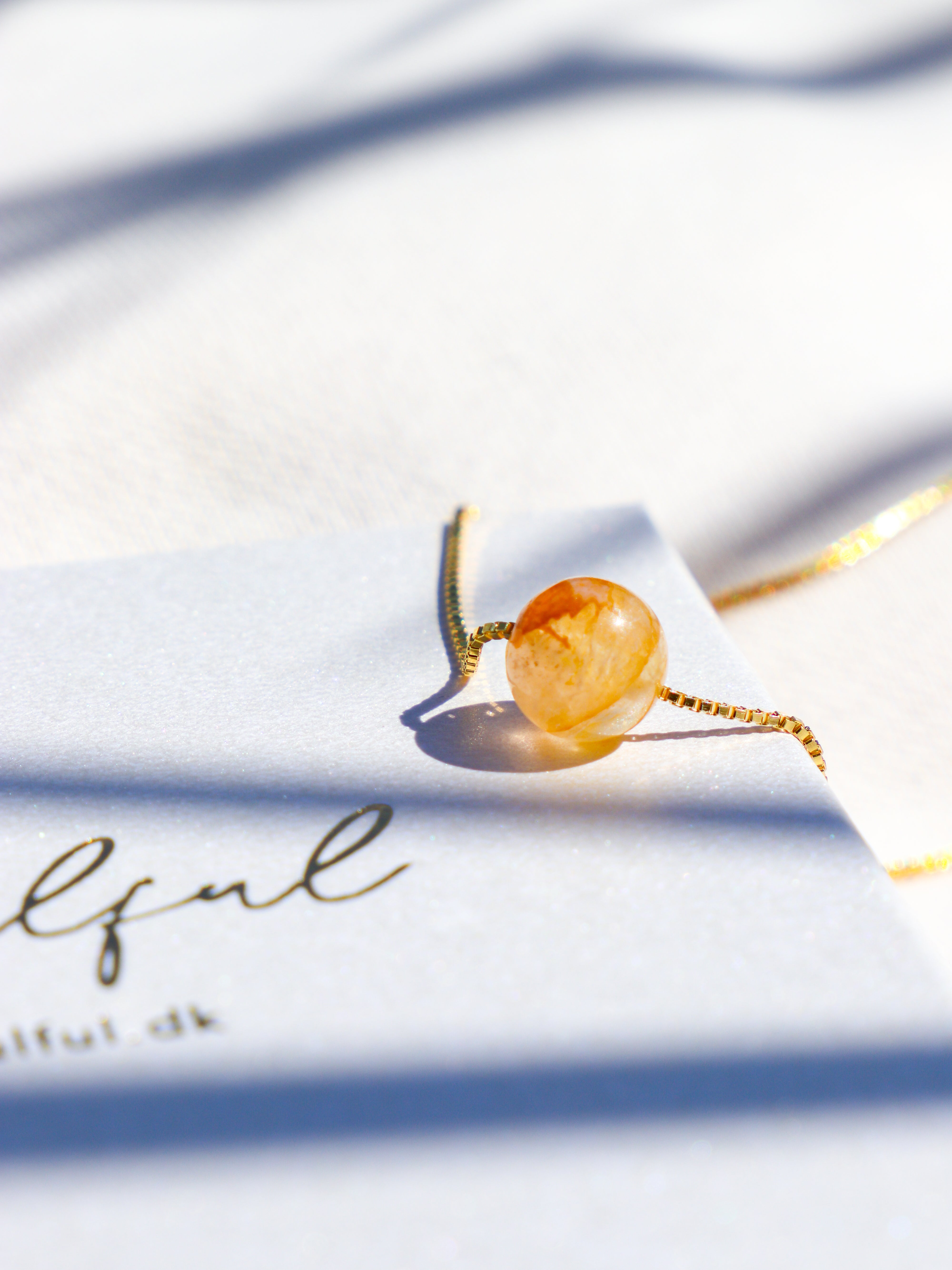 Akvamarin - Petite Heart - Guld