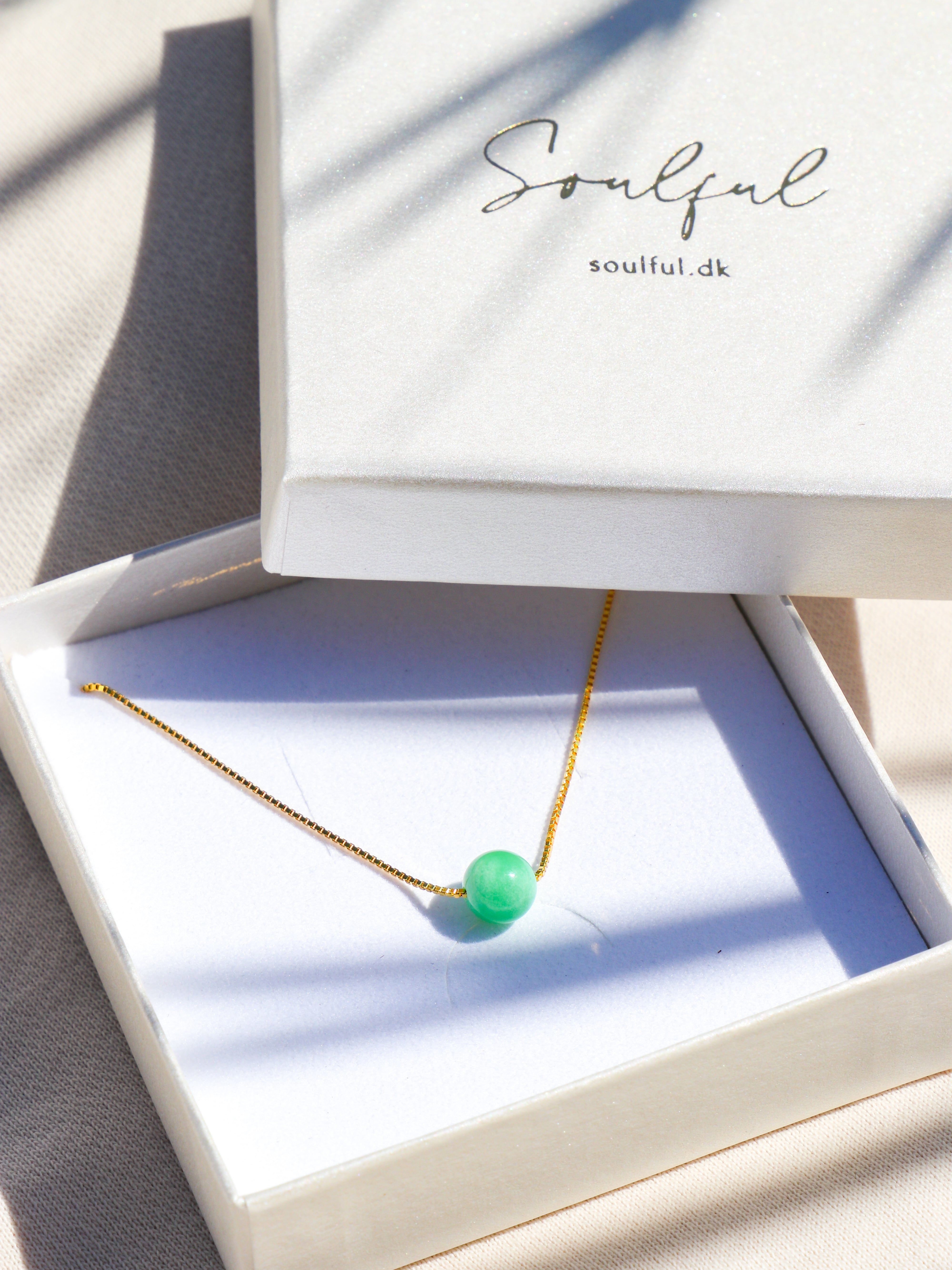 Akvamarin - Petite Heart - Guld