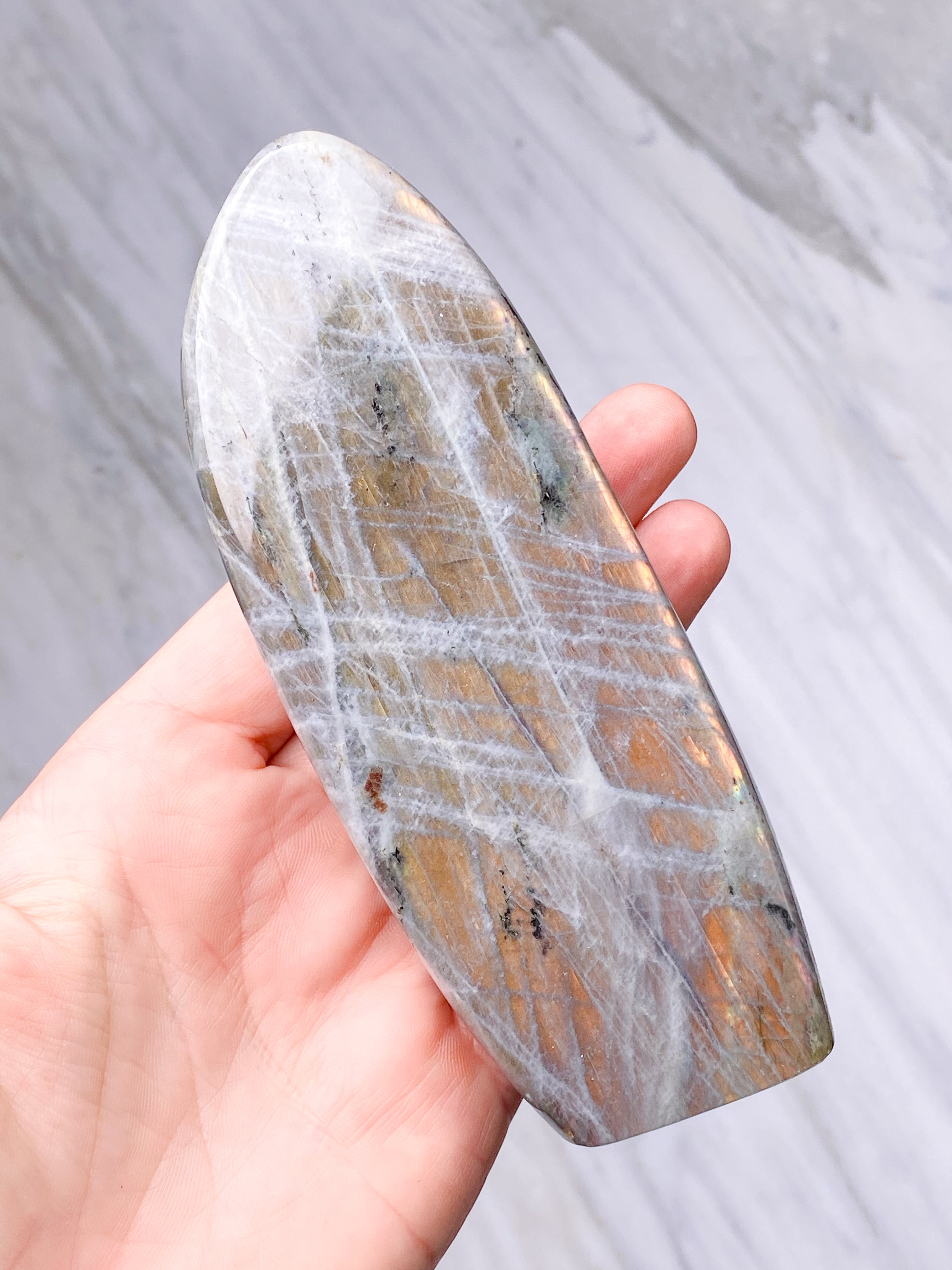 Guld labradorite hjärta