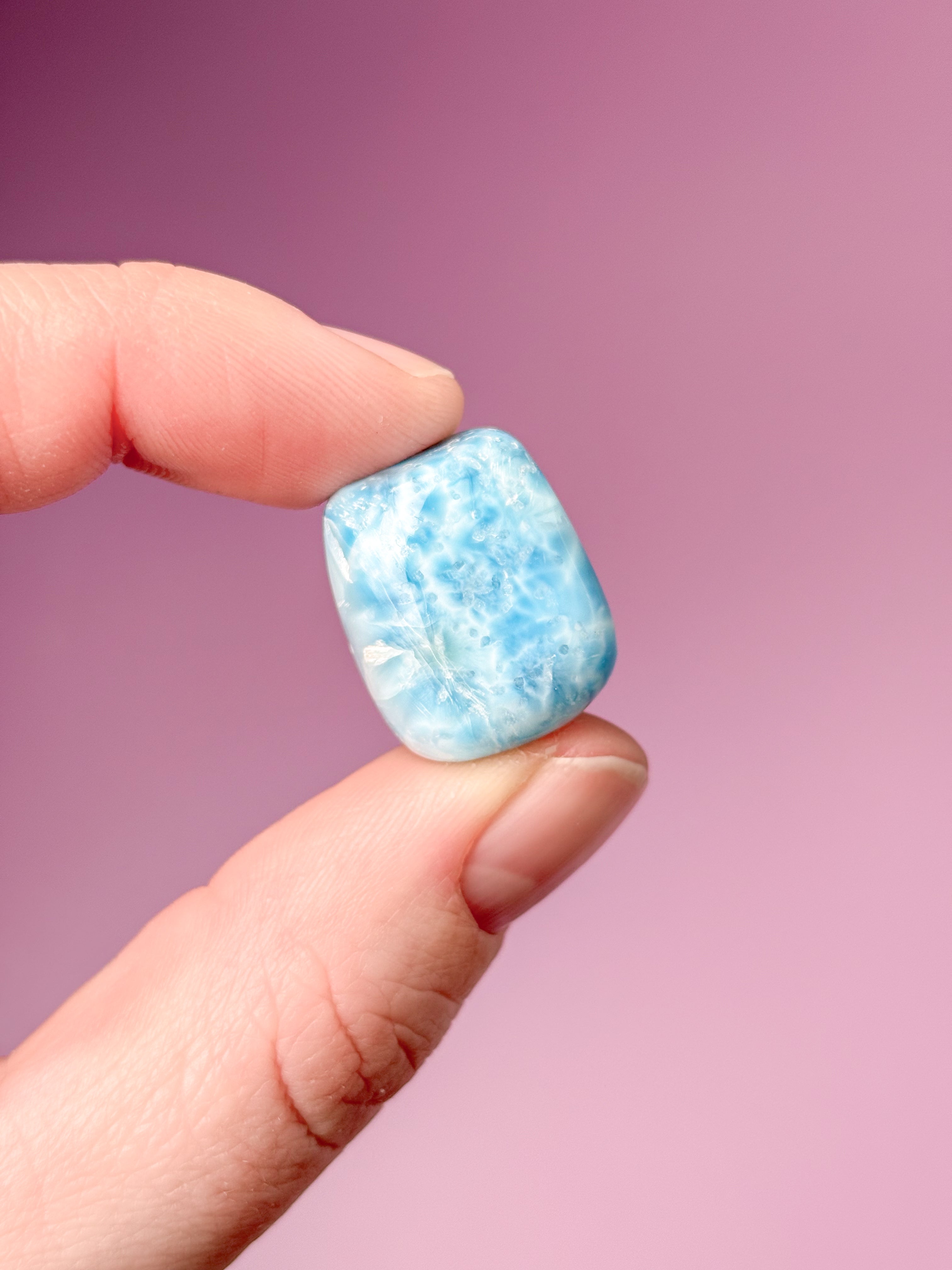 Larimar Pocket Stone Polished (nr 36) Exklusiv kvalitet