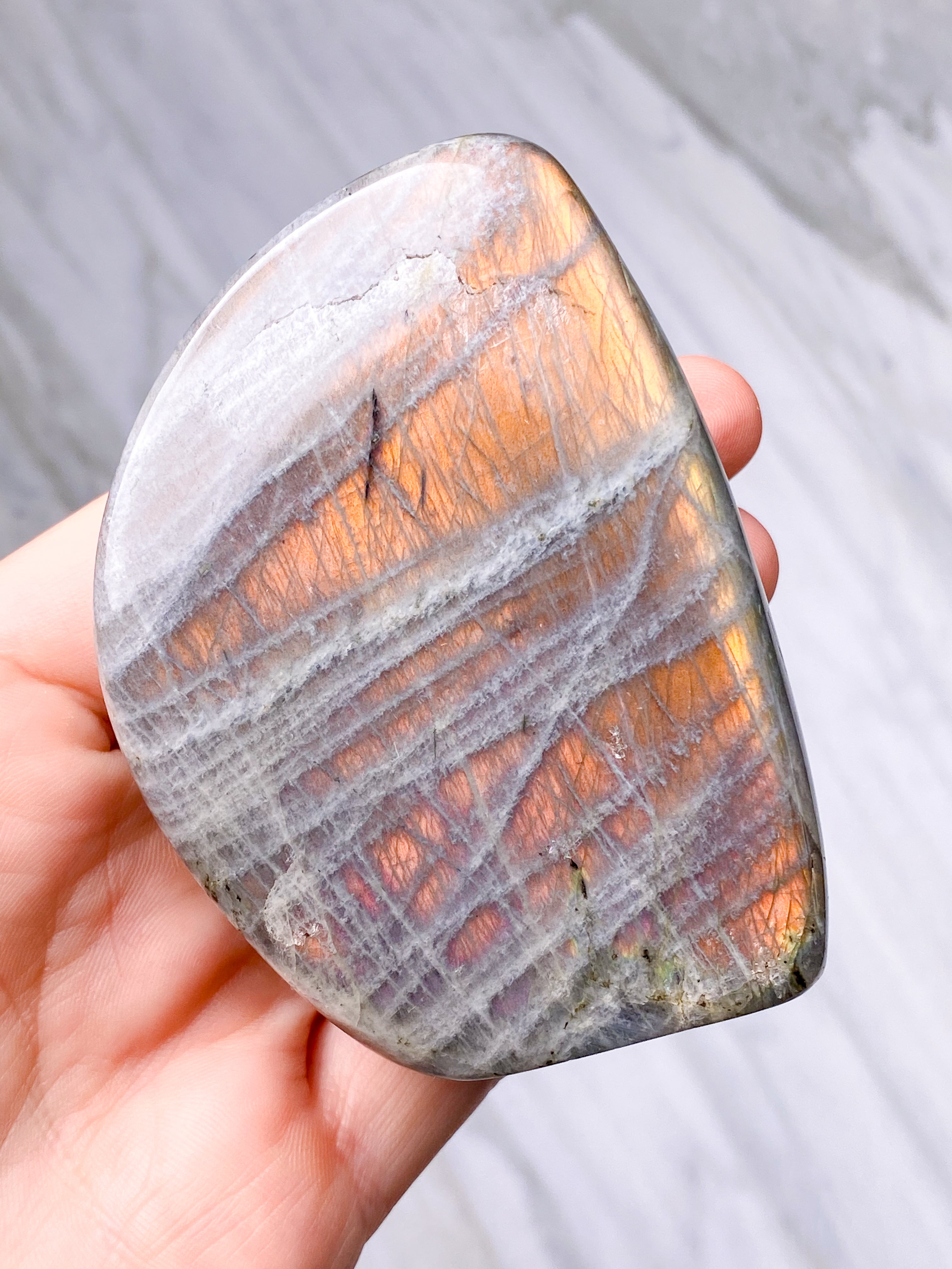 Guld labradorite hjärta